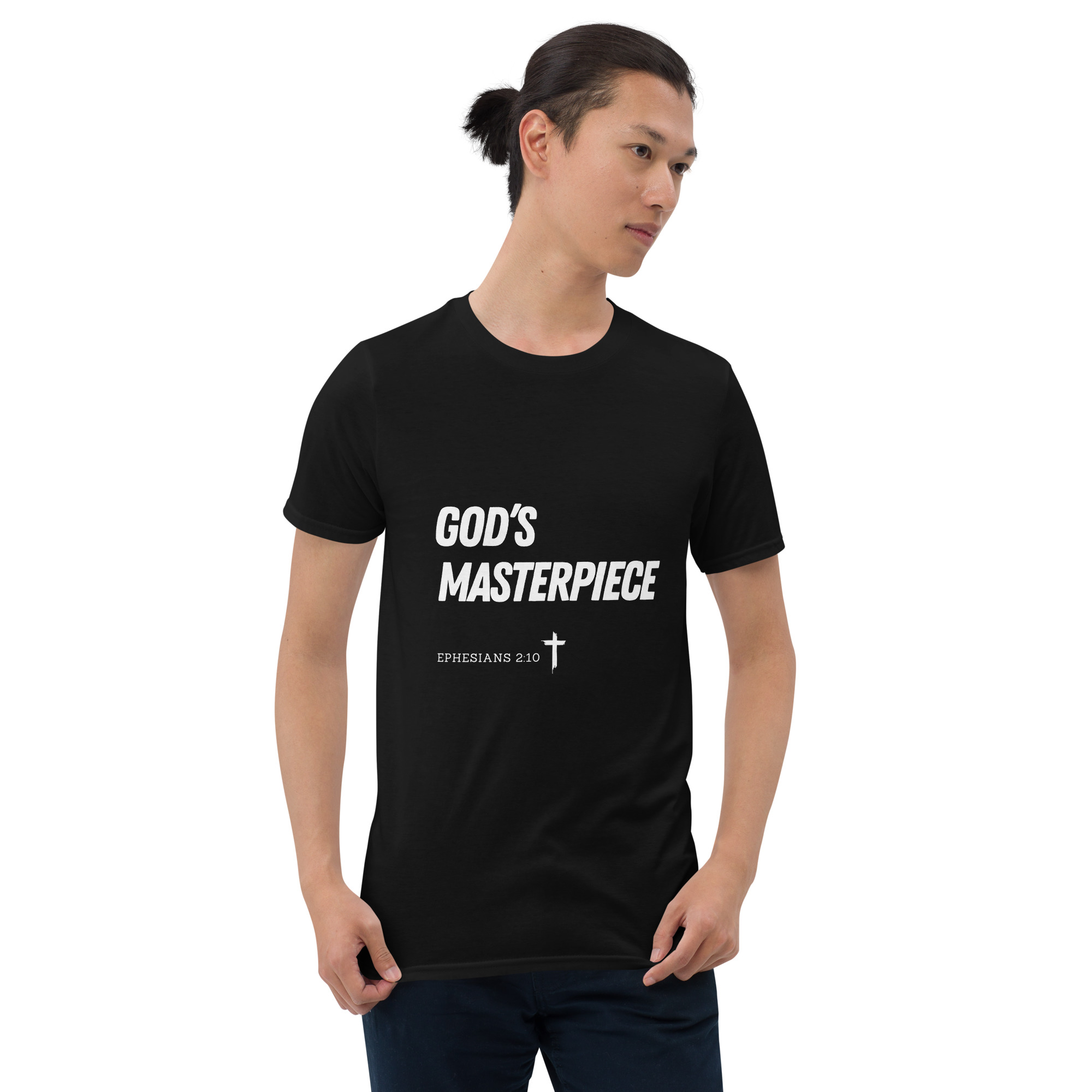 'God's Masterpiece' Unisex T-Shirt - w/Scripture, Dark Colours - Image 5