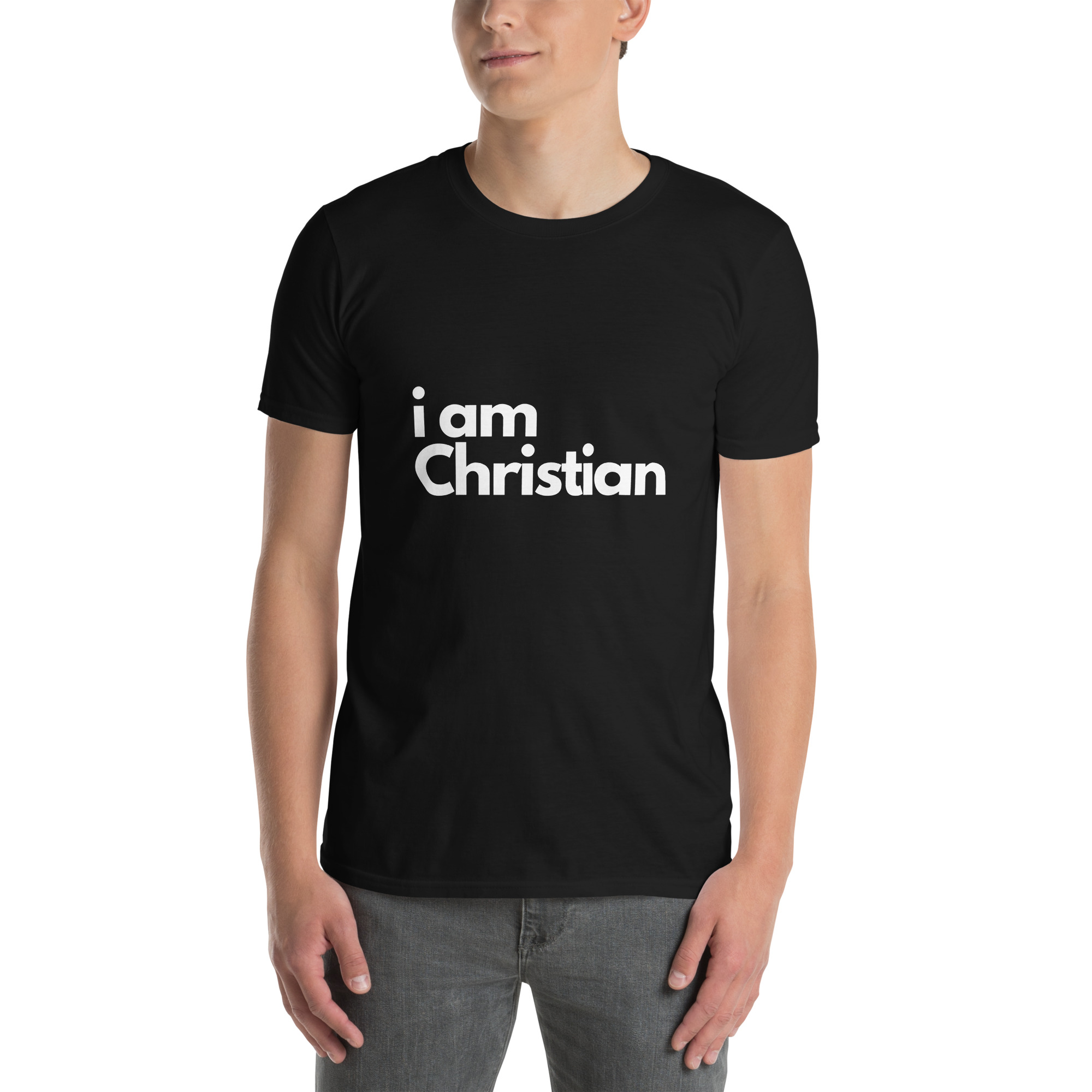 'i am Christian' Unisex T-Shirt - Plain, Dark Colours - Image 2
