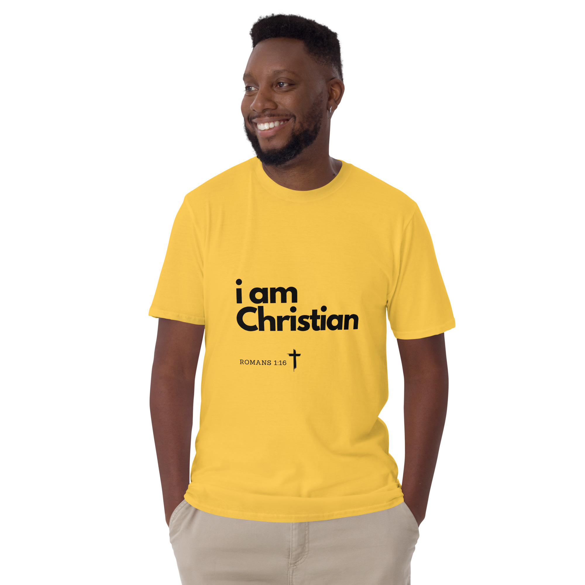 'i am Christian' Unisex T-Shirt - w/Scripture, Light Colours - Image 4