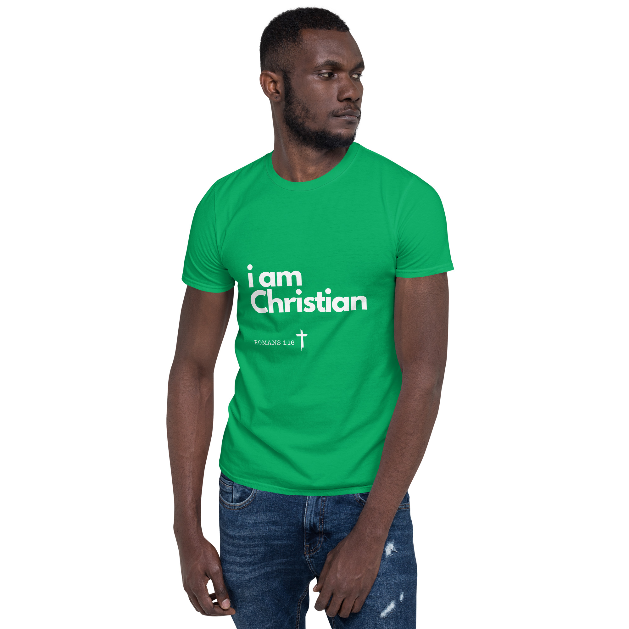 'i am Christian' Unisex T-Shirt - w/Scripture, Dark Colours - Image 12