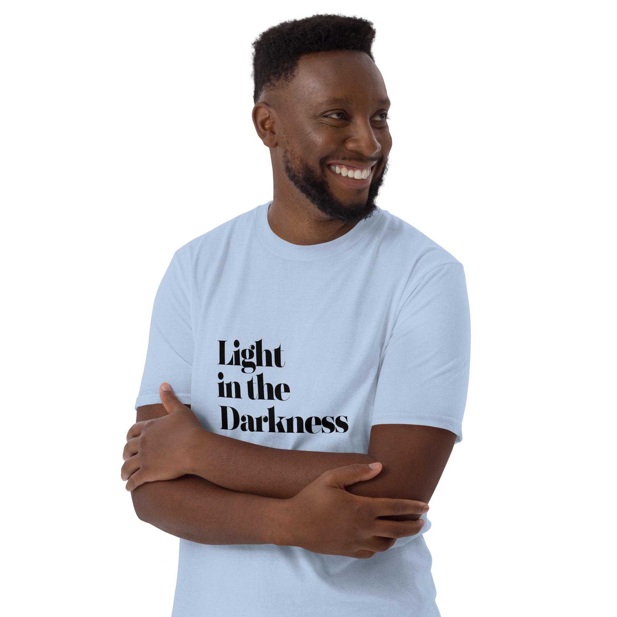 'Light in the Darkness' Unisex T-Shirt - Plain, Light Colours - Image 4