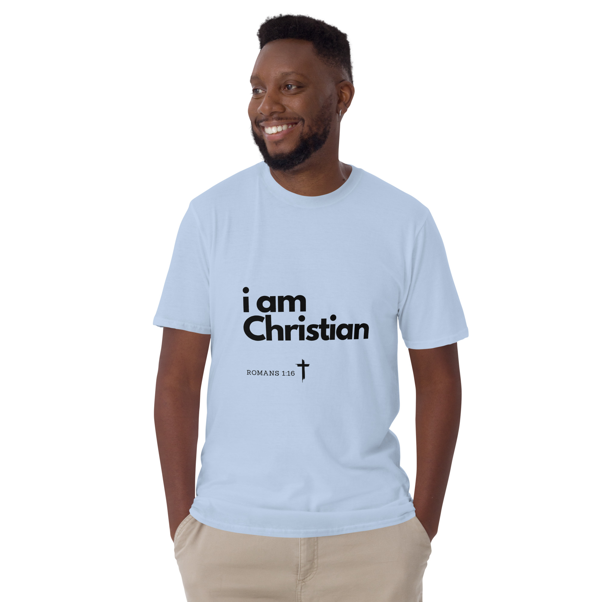 'i am Christian' Unisex T-Shirt - w/Scripture, Light Colours - Image 5