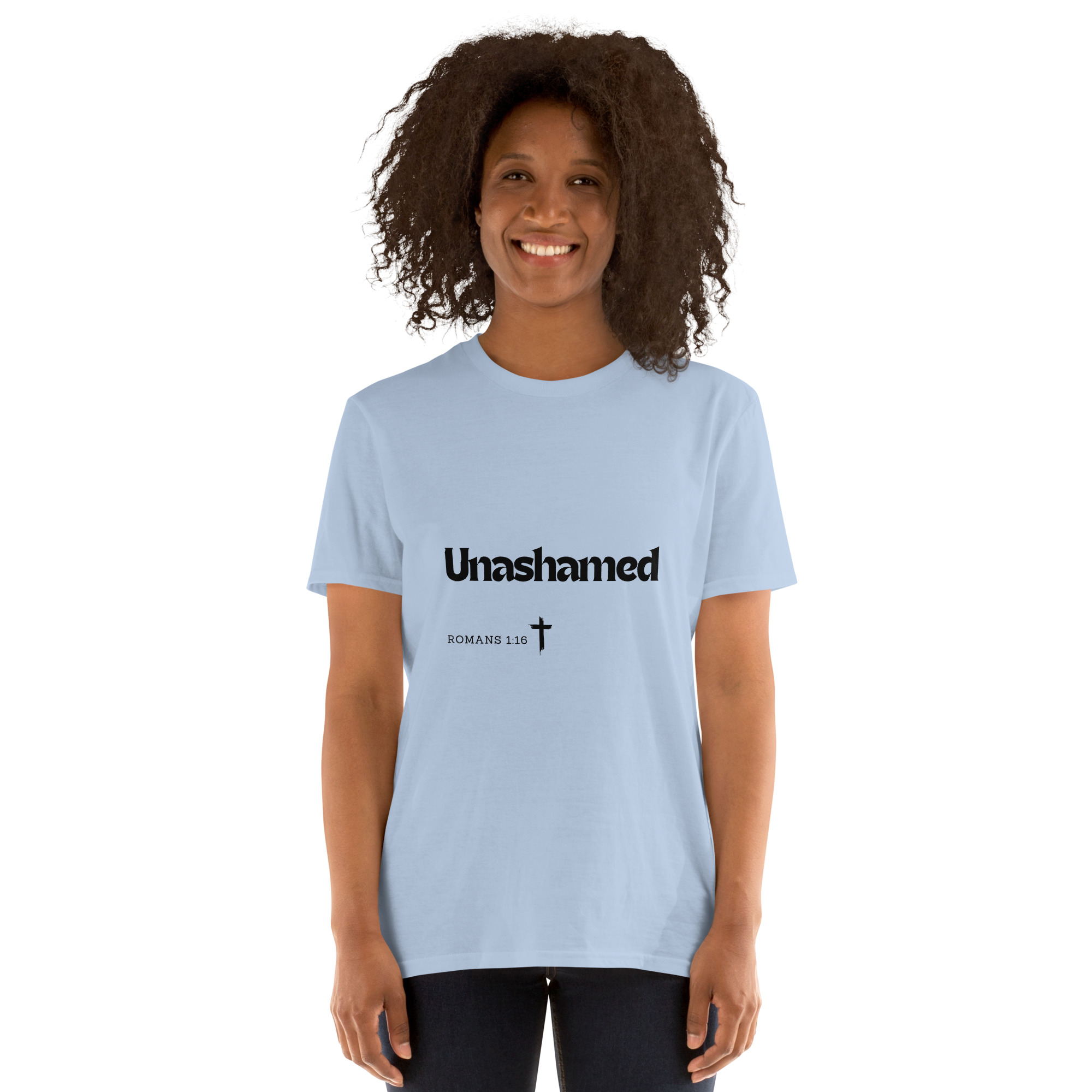 'Unashamed' Unisex T-Shirt - w/Scripture, Light Colours - Image 2
