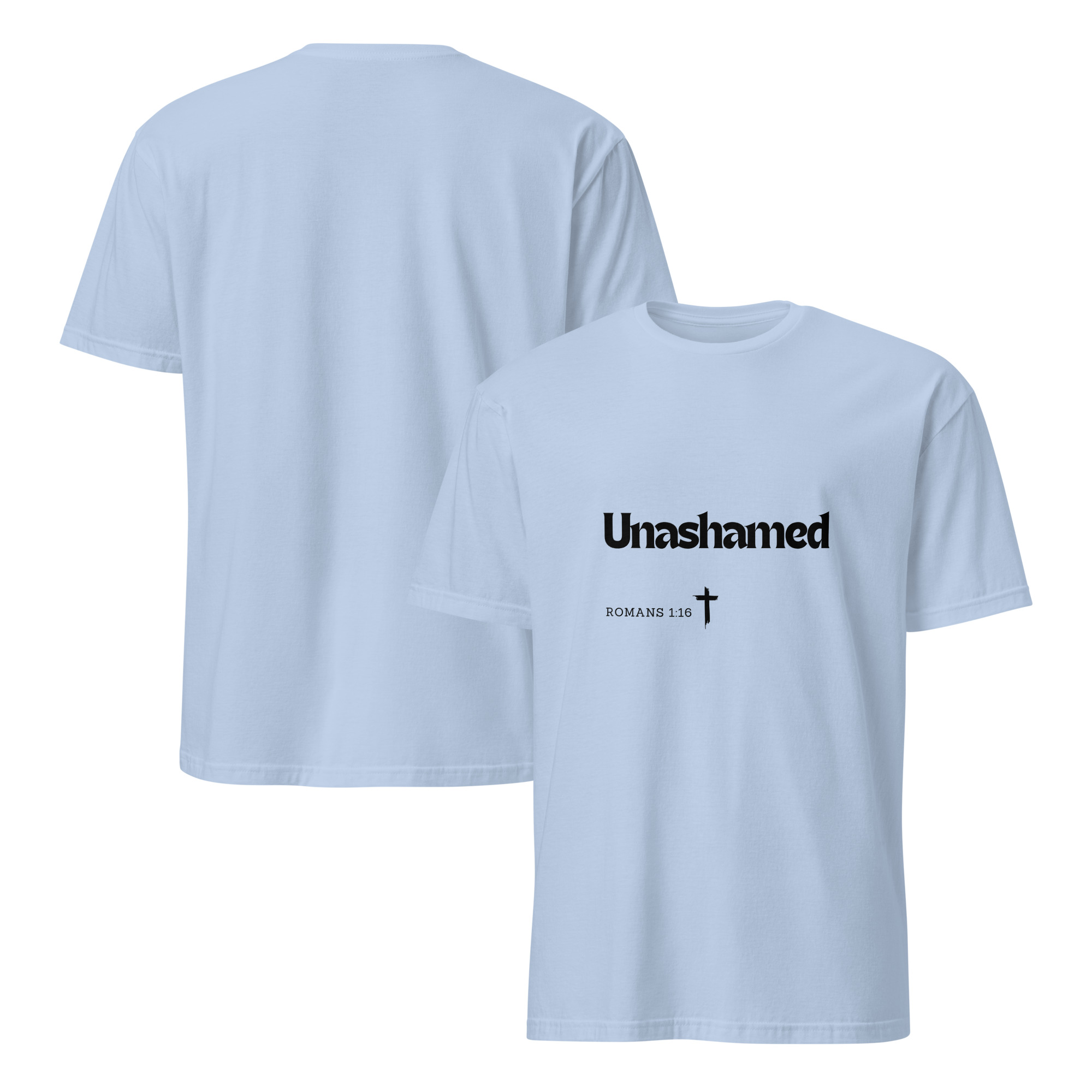 'Unashamed' Unisex T-Shirt - w/Scripture, Light Colours - Image 7