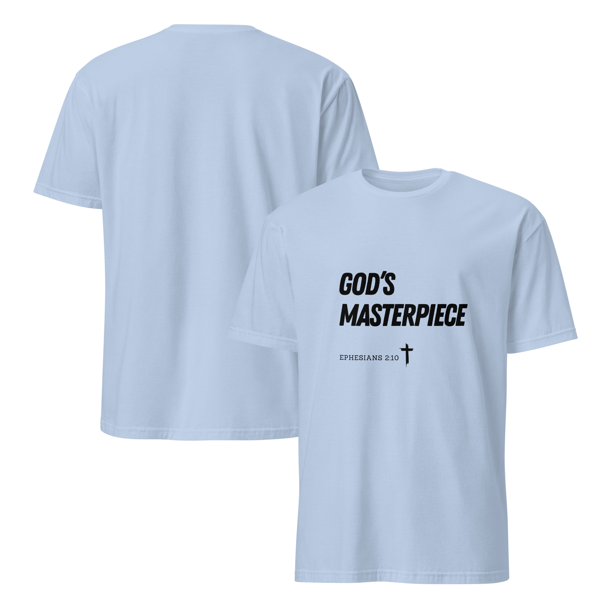 'God's Masterpiece' Unisex T-Shirt - w/Scripture, Light Colours - Image 7