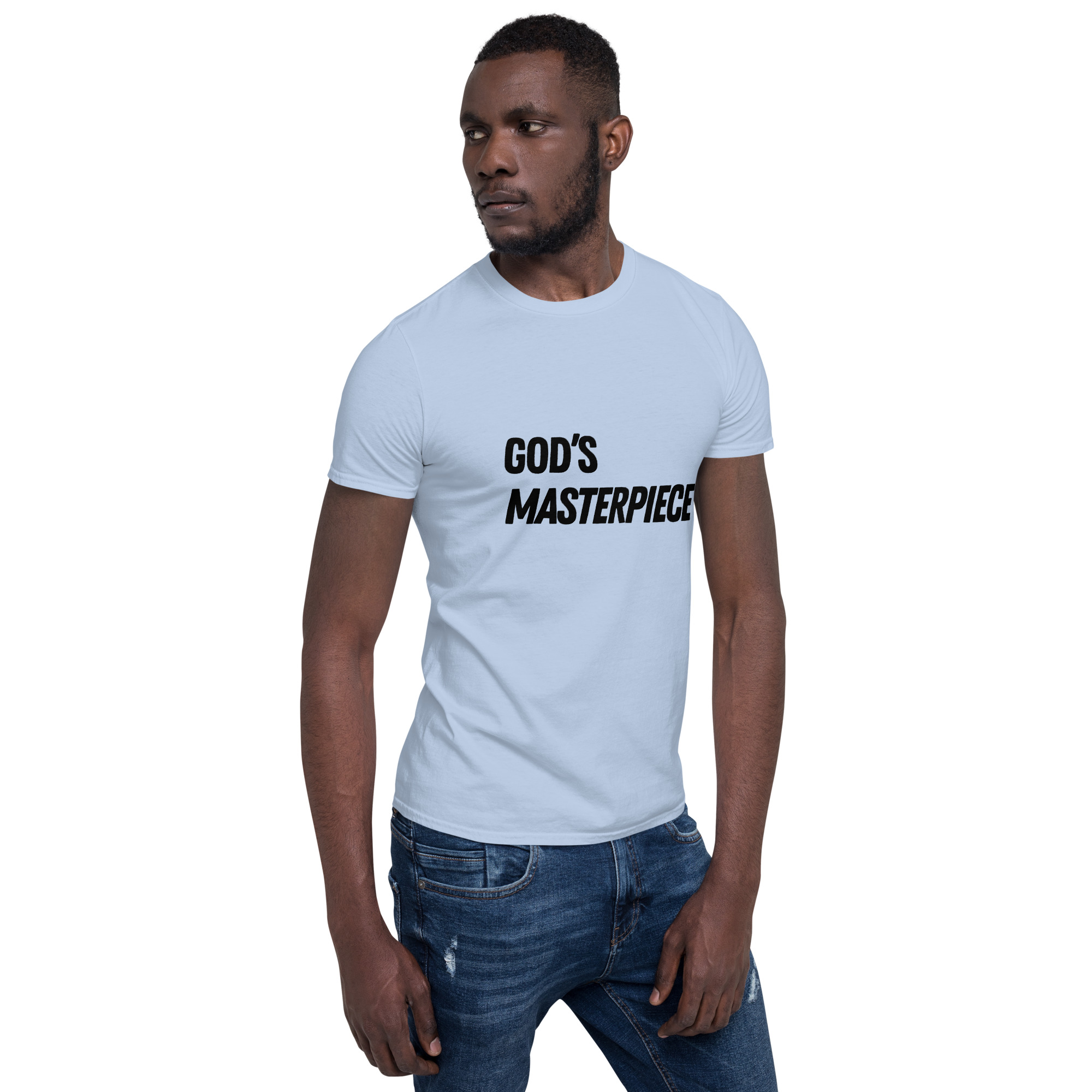 'God's Masterpiece' Unisex T-Shirt - Plain, Light Colours - Image 2