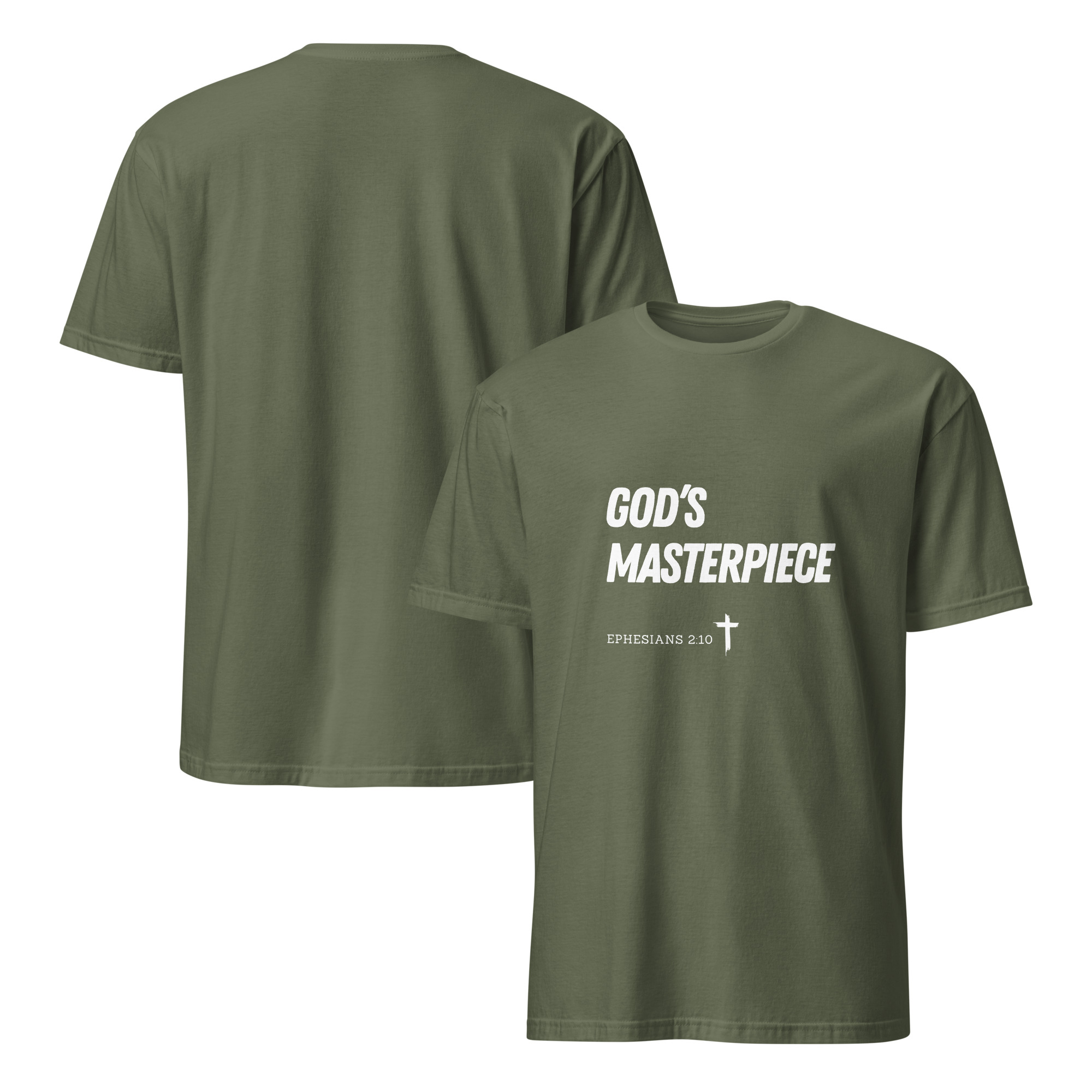 'God's Masterpiece' Unisex T-Shirt - w/Scripture, Dark Colours - Image 10