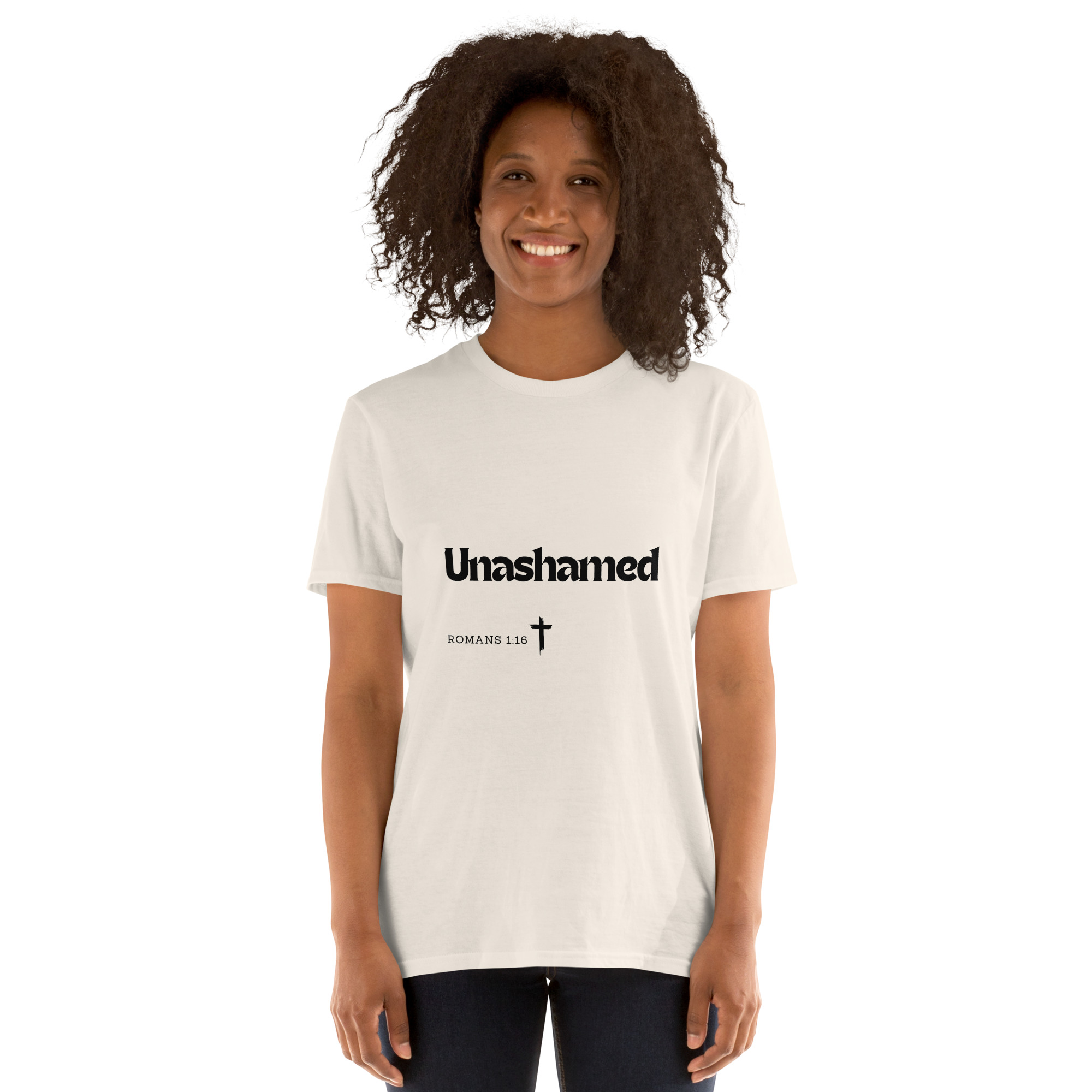 'Unashamed' Unisex T-Shirt - w/Scripture, Light Colours - Image 4