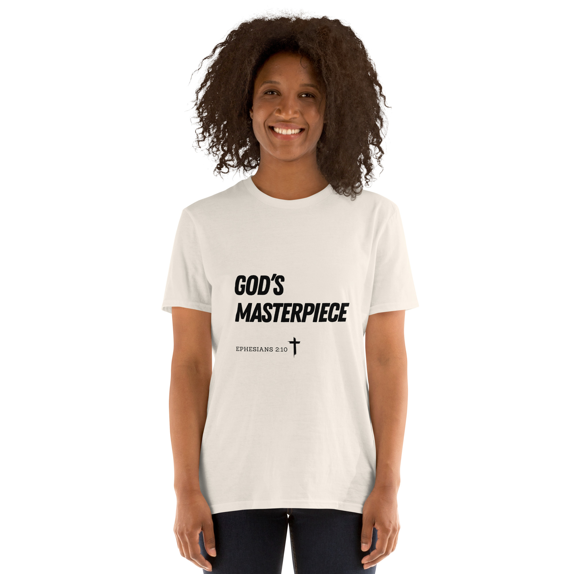'God's Masterpiece' Unisex T-Shirt - w/Scripture, Light Colours - Image 4