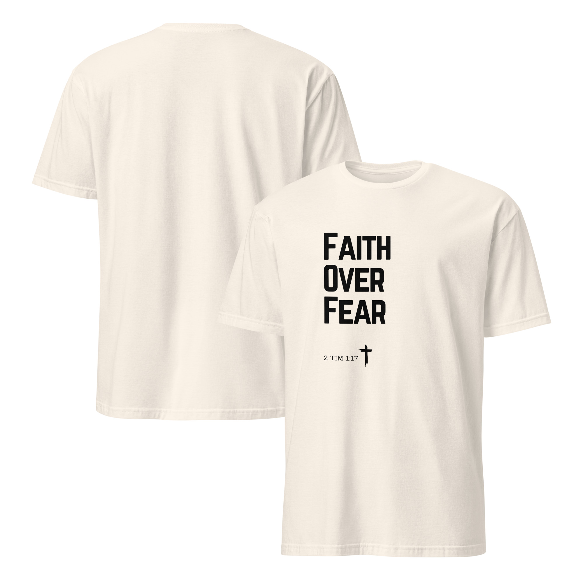 'Faith Over Fear' Unisex T-Shirt - w/Scripture, Light Colours - Image 9