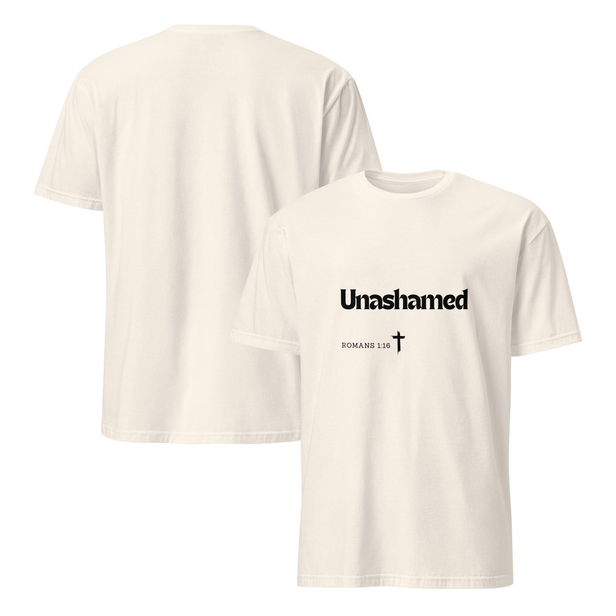 'Unashamed' Unisex T-Shirt - w/Scripture, Light Colours - Image 9