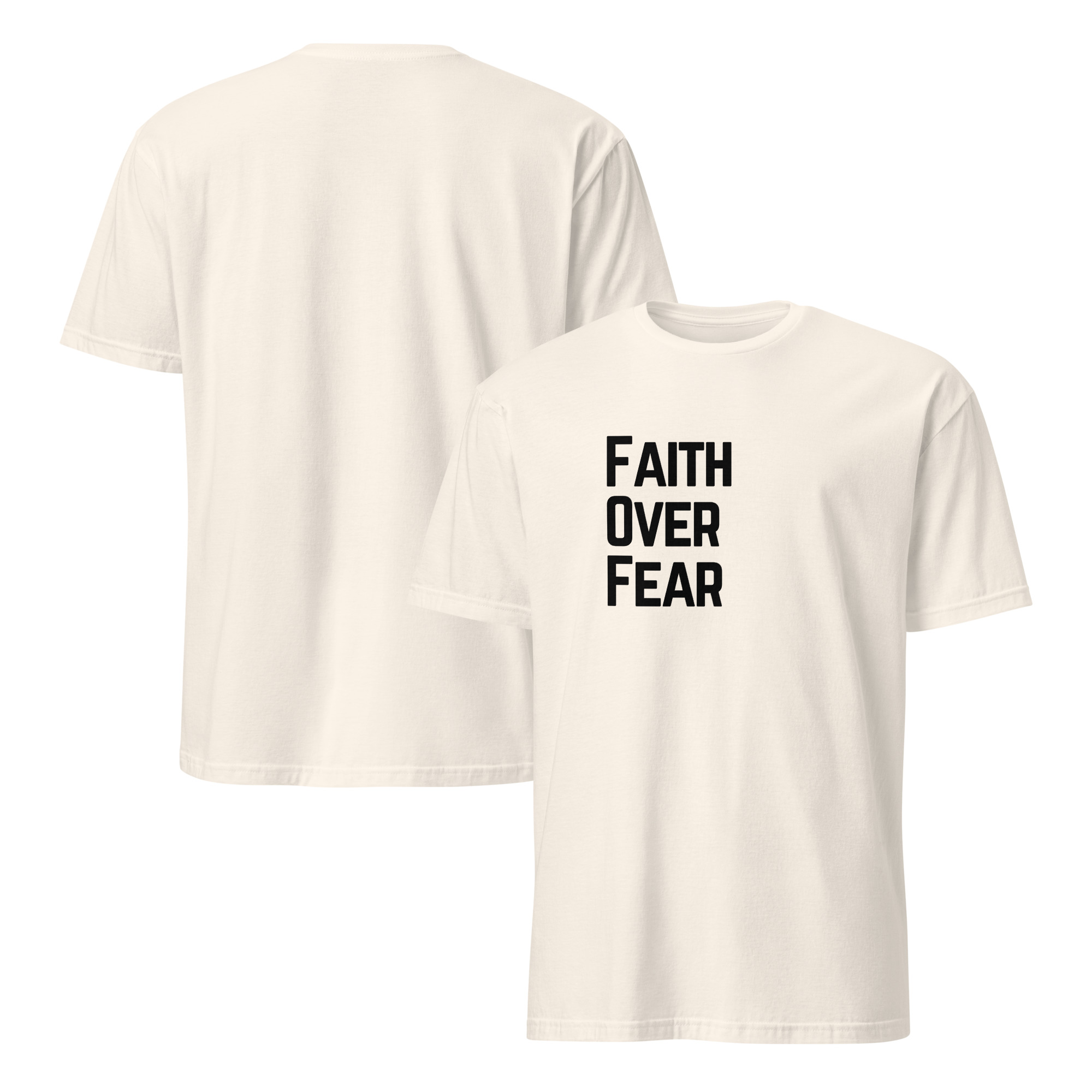 'Faith Over Fear' Unisex T-Shirt - Plain, Light Colours - Image 9