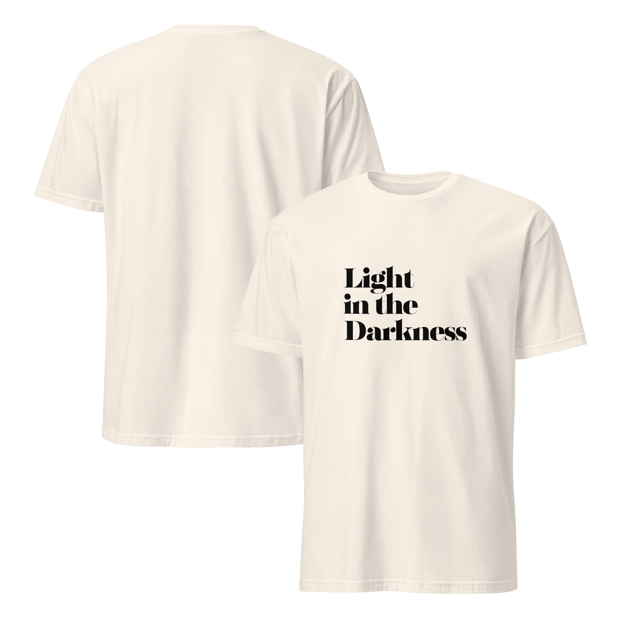 'Light in the Darkness' Unisex T-Shirt - Plain, Light Colours - Image 9