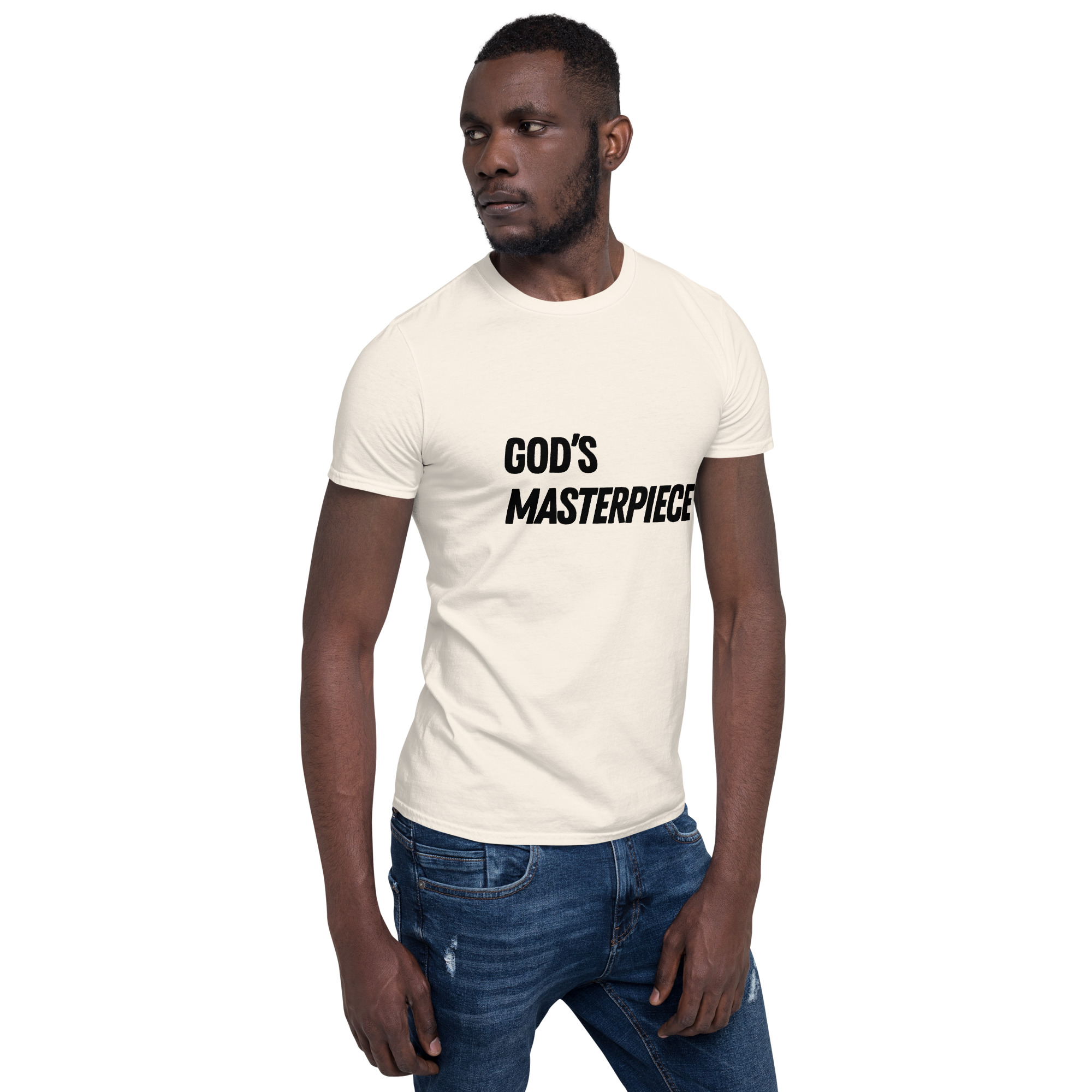 'God's Masterpiece' Unisex T-Shirt - Plain, Light Colours - Image 4