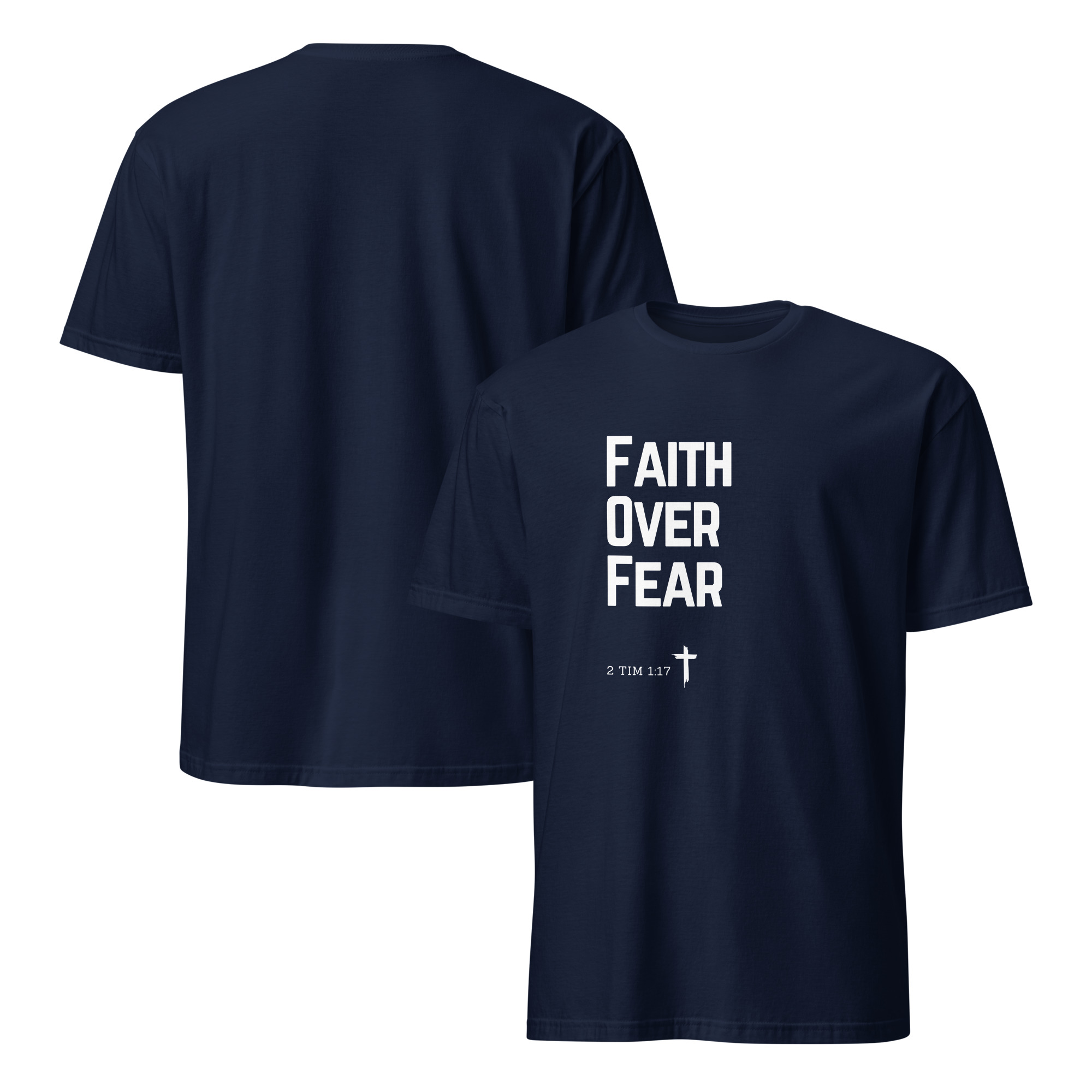'Faith Over Fear' Unisex T-Shirt - w/Scripture, Dark Colours - Image 7