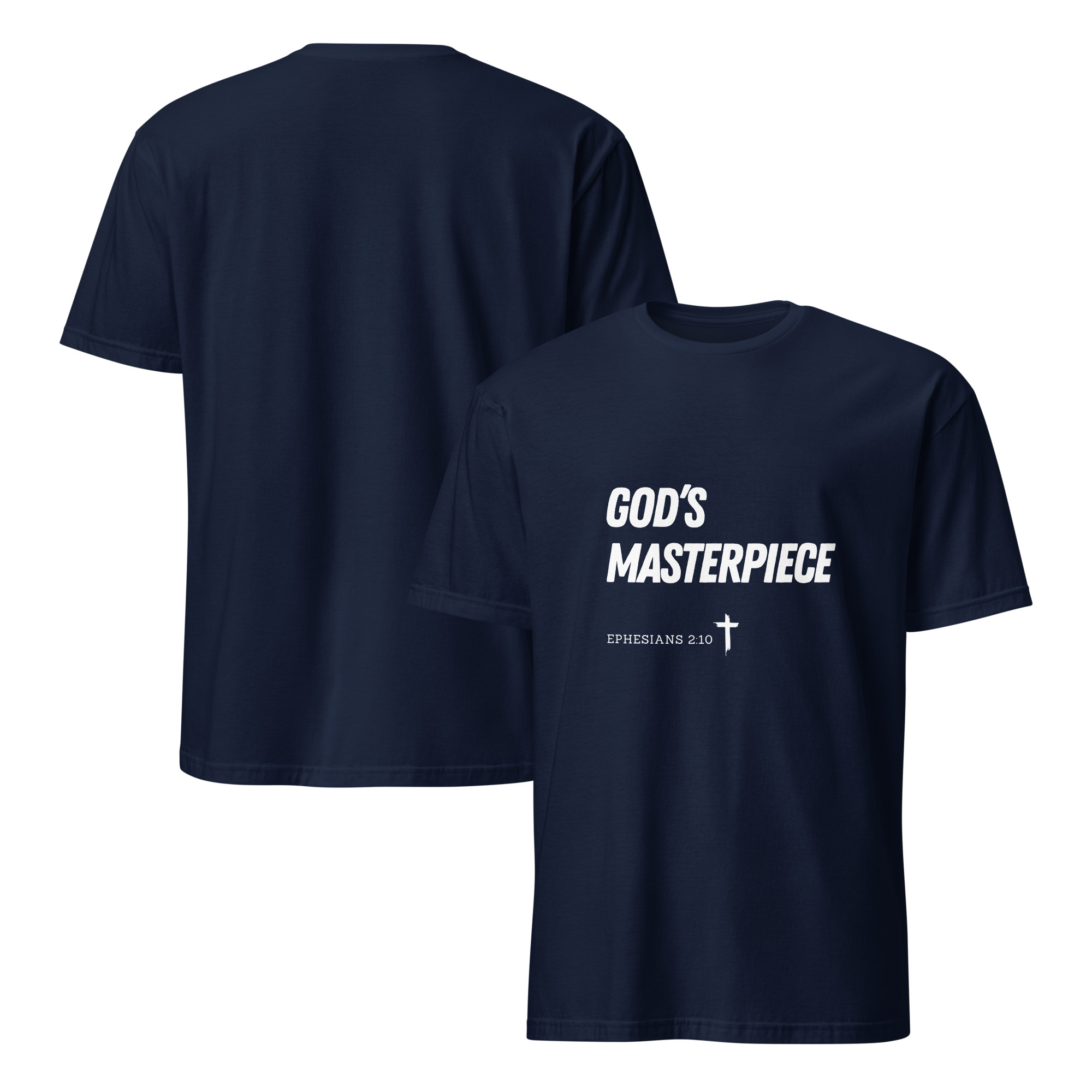 'God's Masterpiece' Unisex T-Shirt - w/Scripture, Dark Colours - Image 7