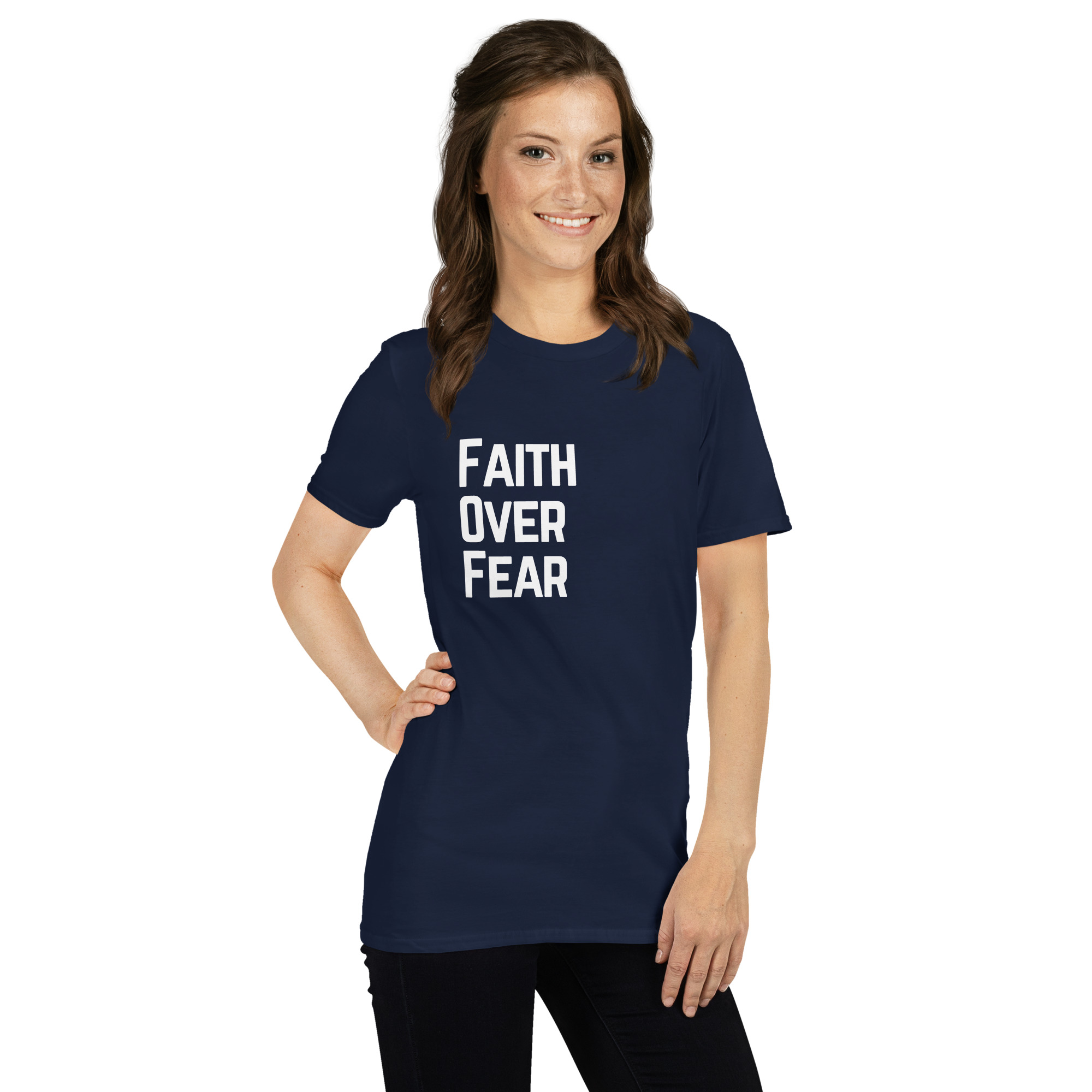 'Faith Over Fear' Unisex T-Shirt - Plain, Dark Colours