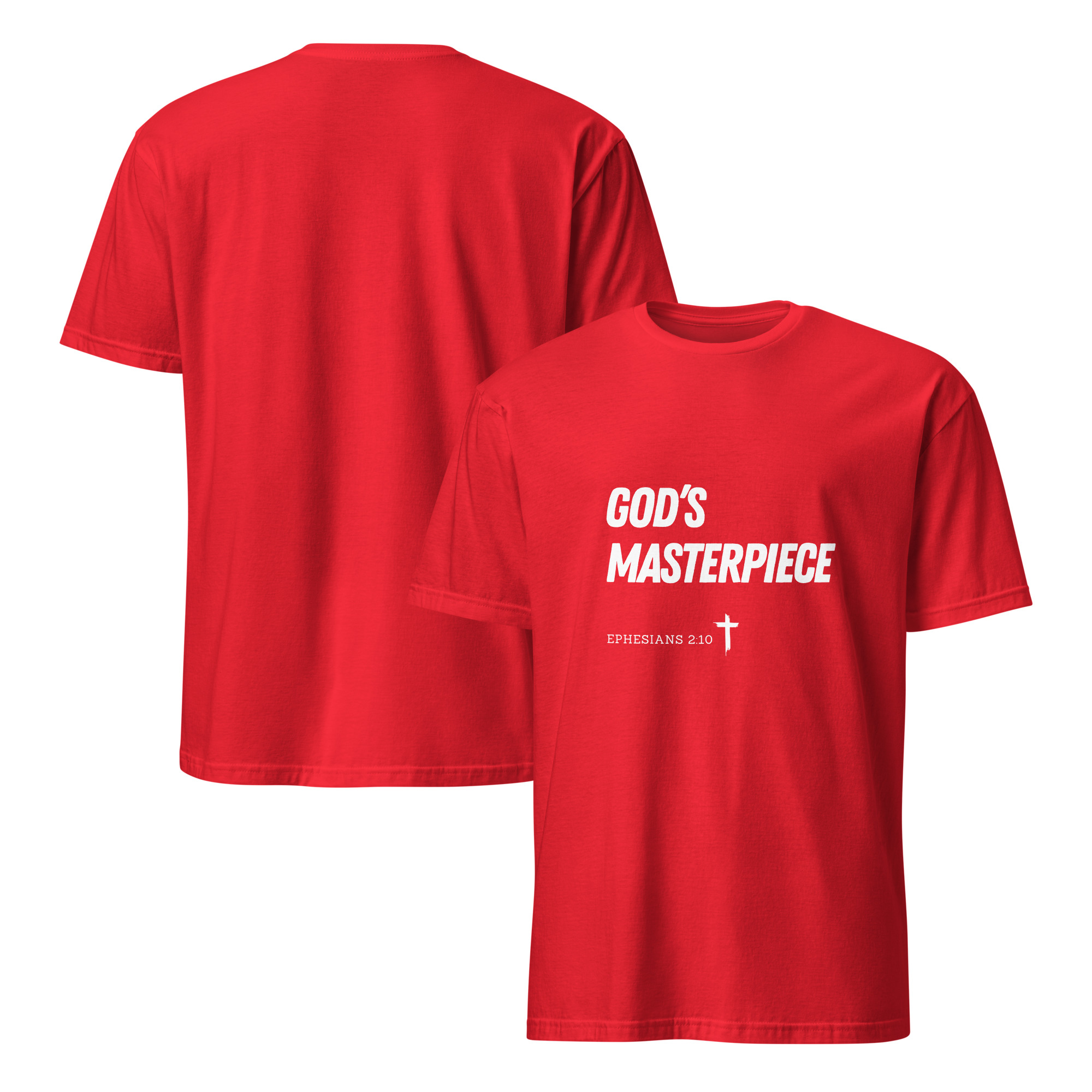'God's Masterpiece' Unisex T-Shirt - w/Scripture, Dark Colours - Image 8