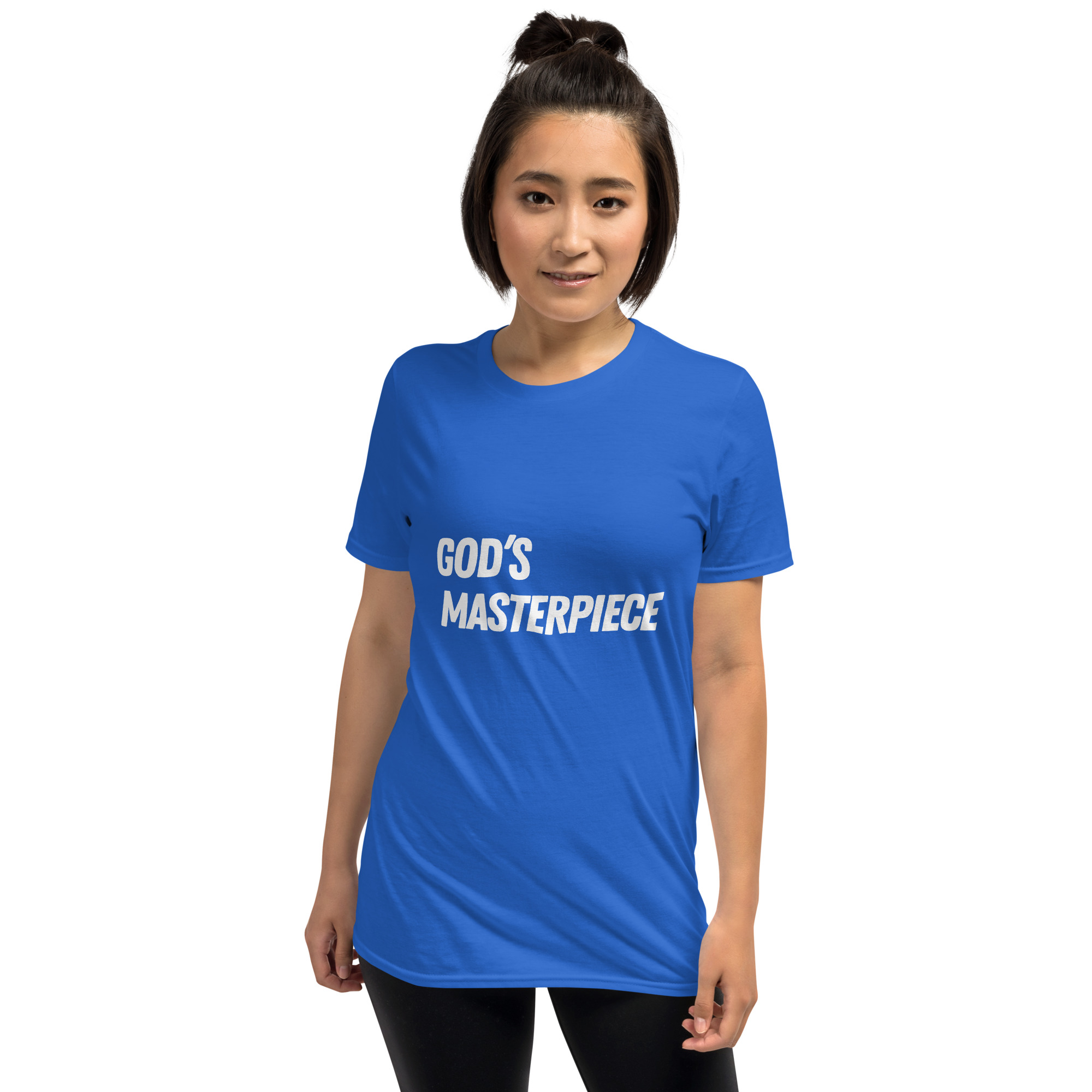 'God's Masterpiece' Unisex T-Shirt - Plain, Dark Colours - Image 4