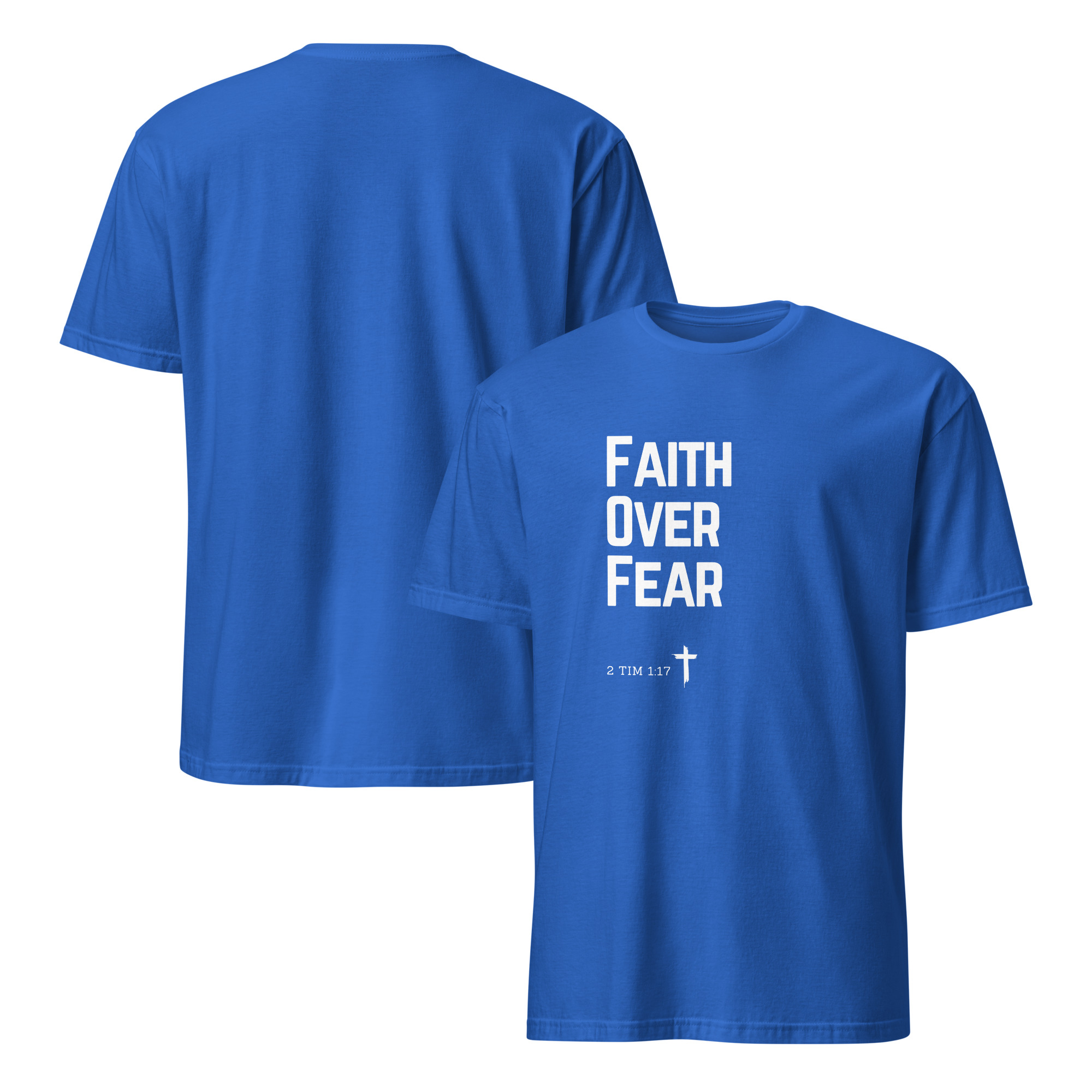 'Faith Over Fear' Unisex T-Shirt - w/Scripture, Dark Colours - Image 9