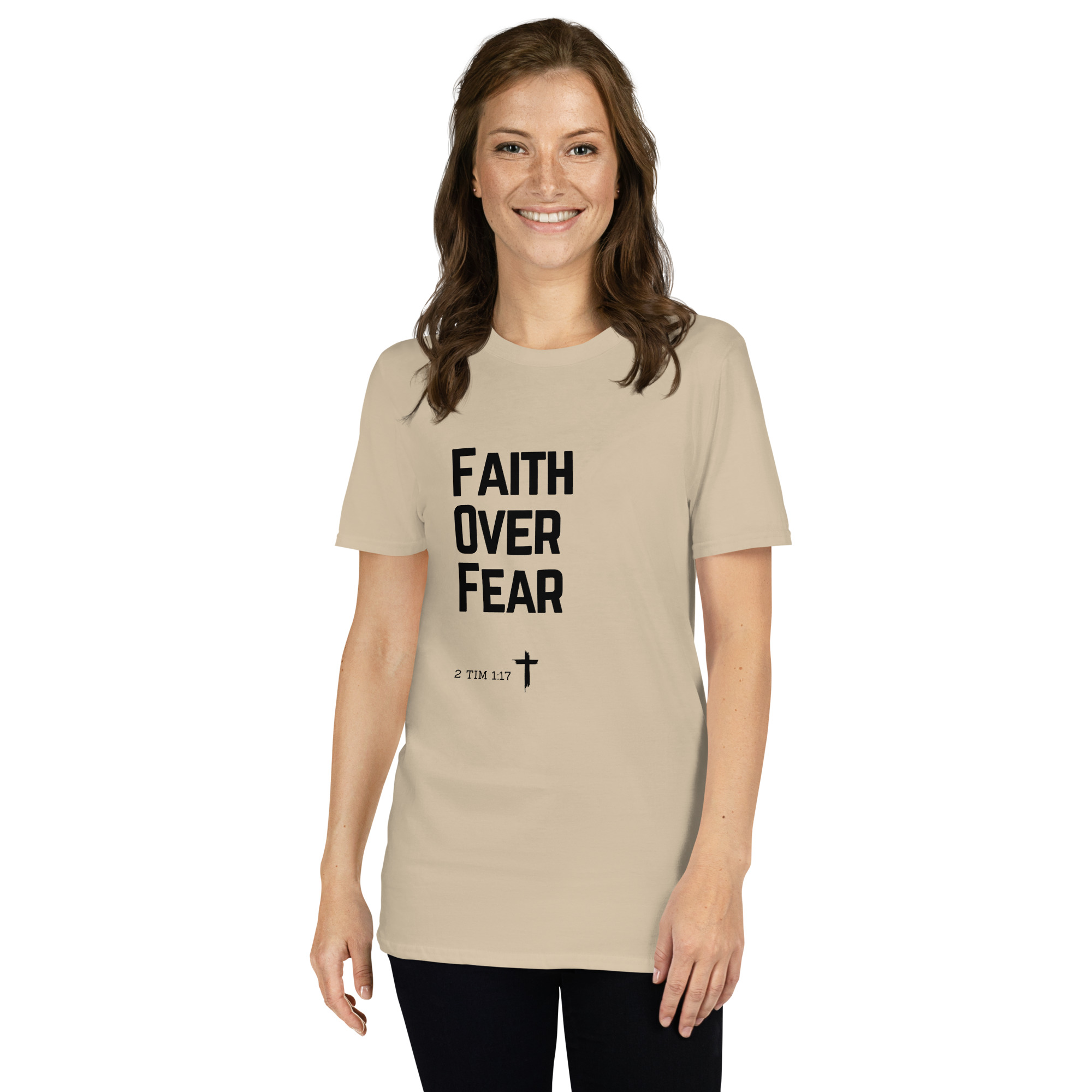 'Faith Over Fear' Unisex T-Shirt - w/Scripture, Light Colours