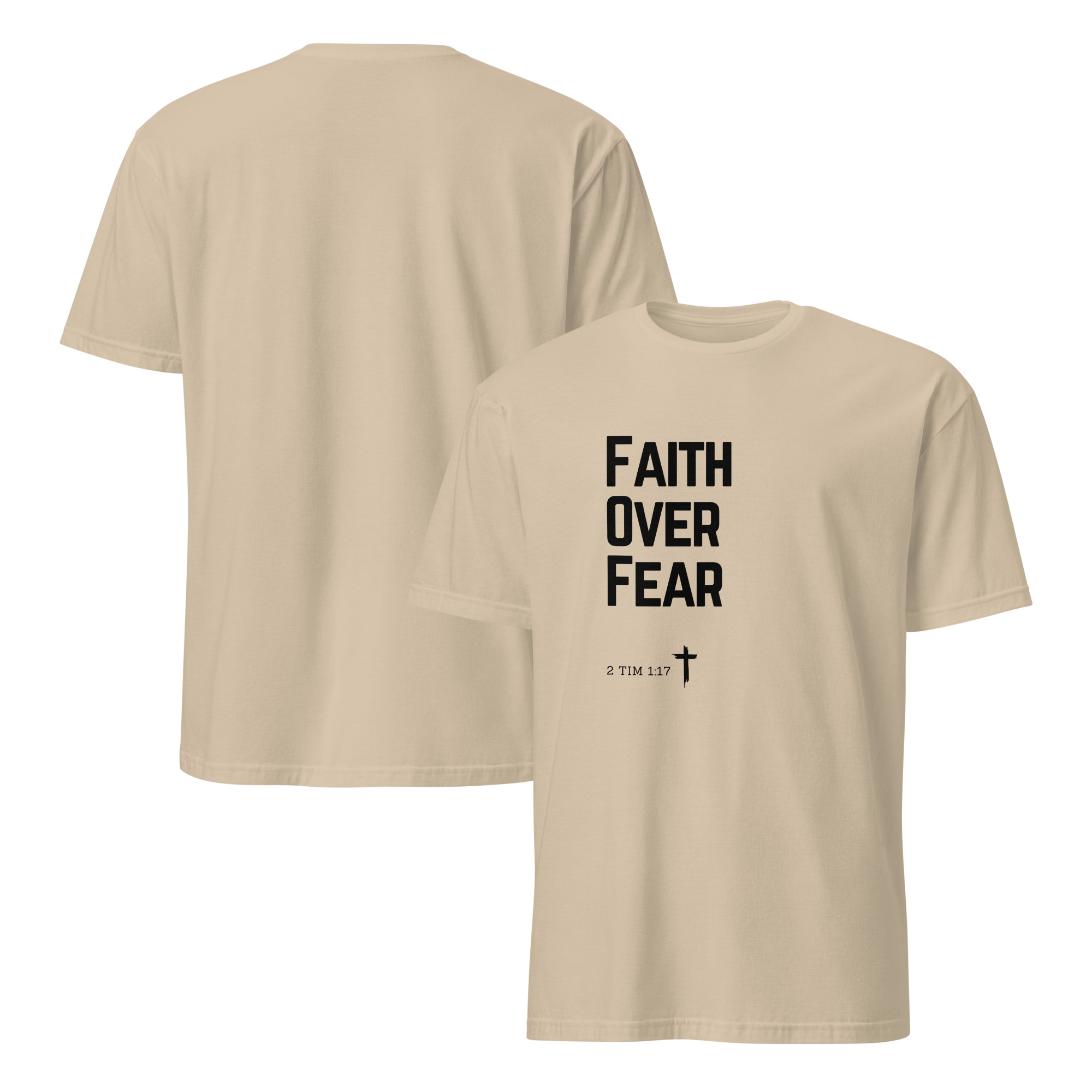 'Faith Over Fear' Unisex T-Shirt - w/Scripture, Light Colours - Image 6