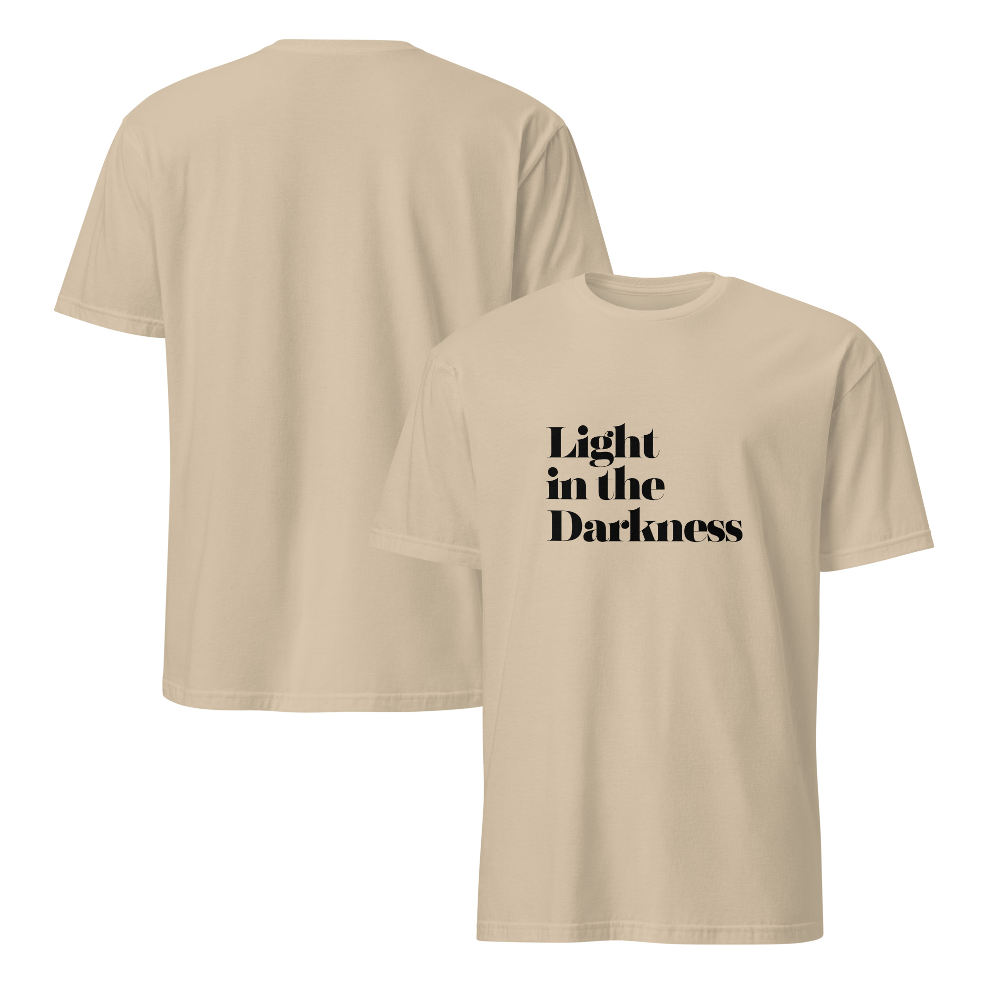'Light in the Darkness' Unisex T-Shirt - Plain, Light Colours - Image 6