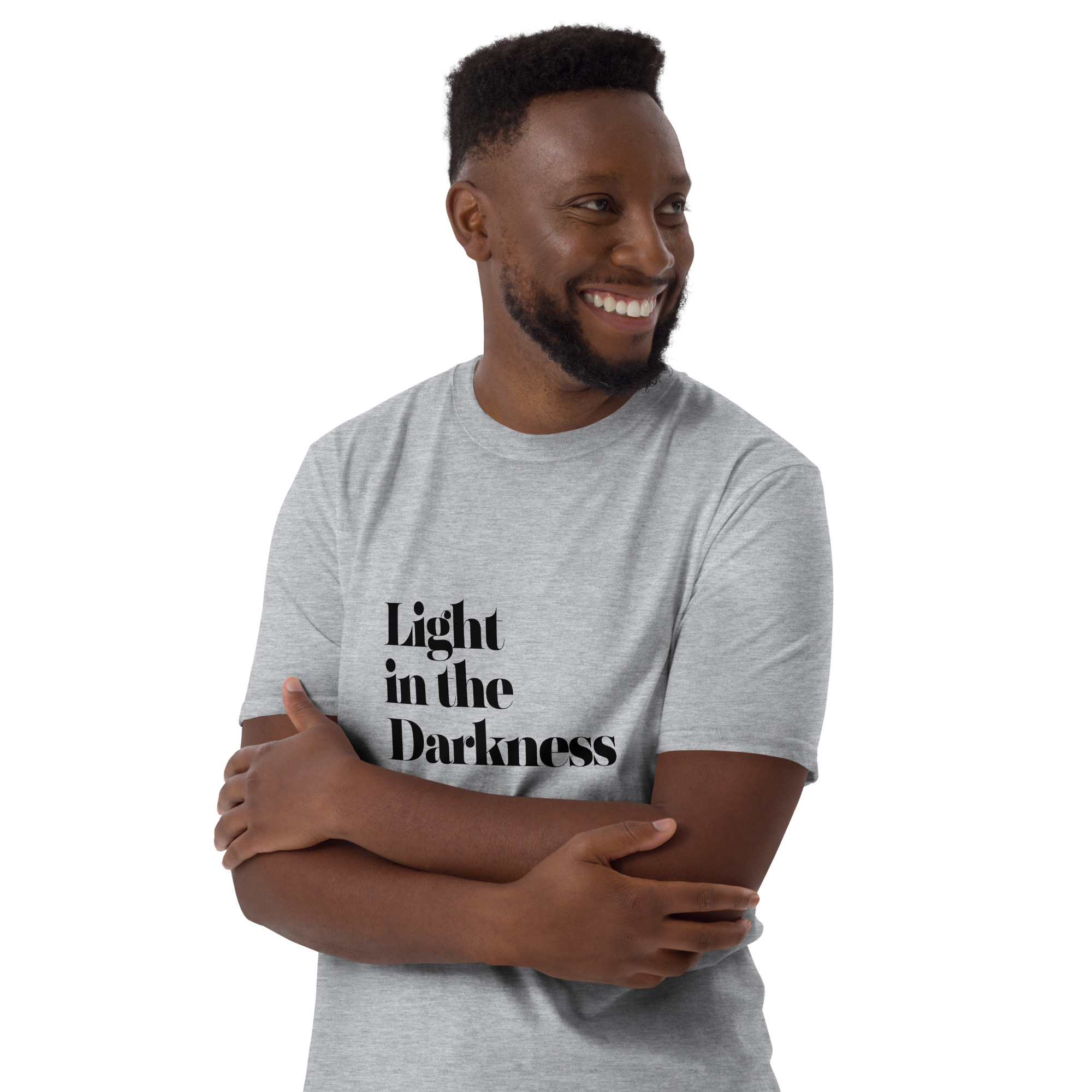 'Light in the Darkness' Unisex T-Shirt - Plain, Light Colours - Image 3