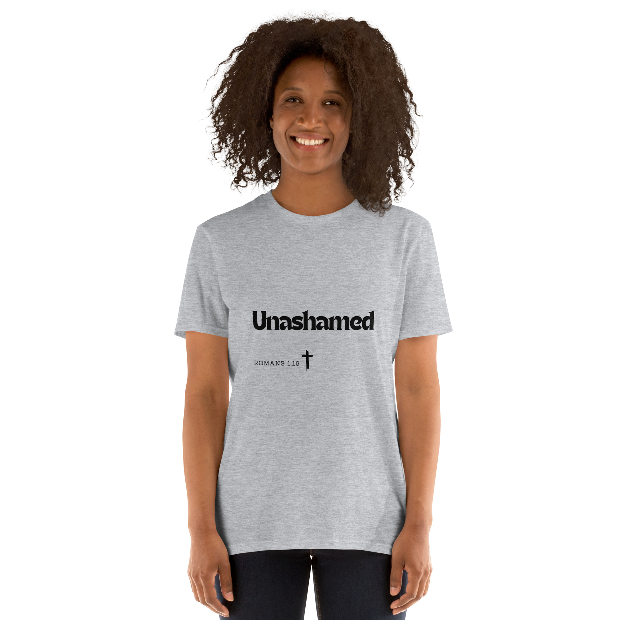 'Unashamed' Unisex T-Shirt - w/Scripture, Light Colours - Image 3