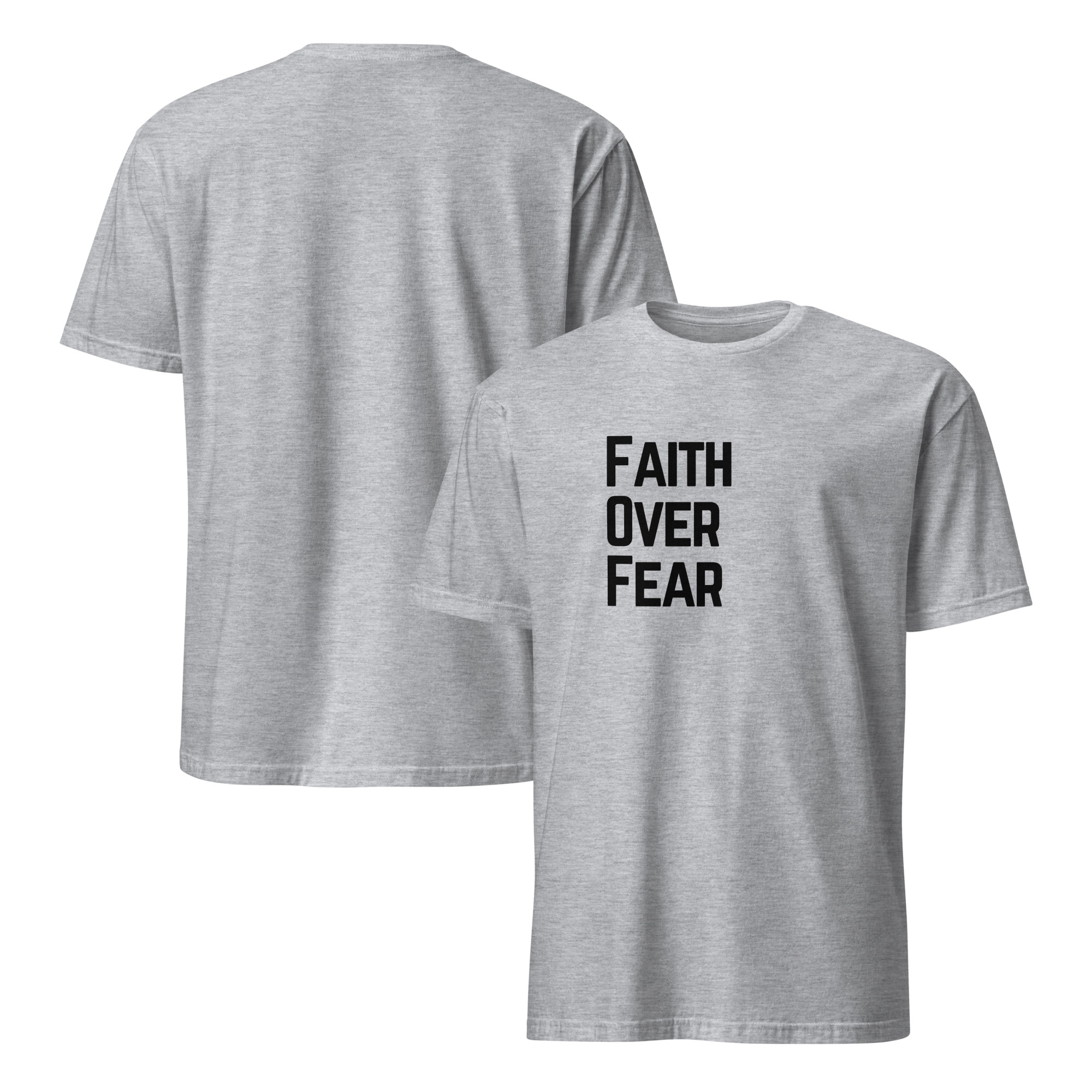 'Faith Over Fear' Unisex T-Shirt - Plain, Light Colours - Image 8