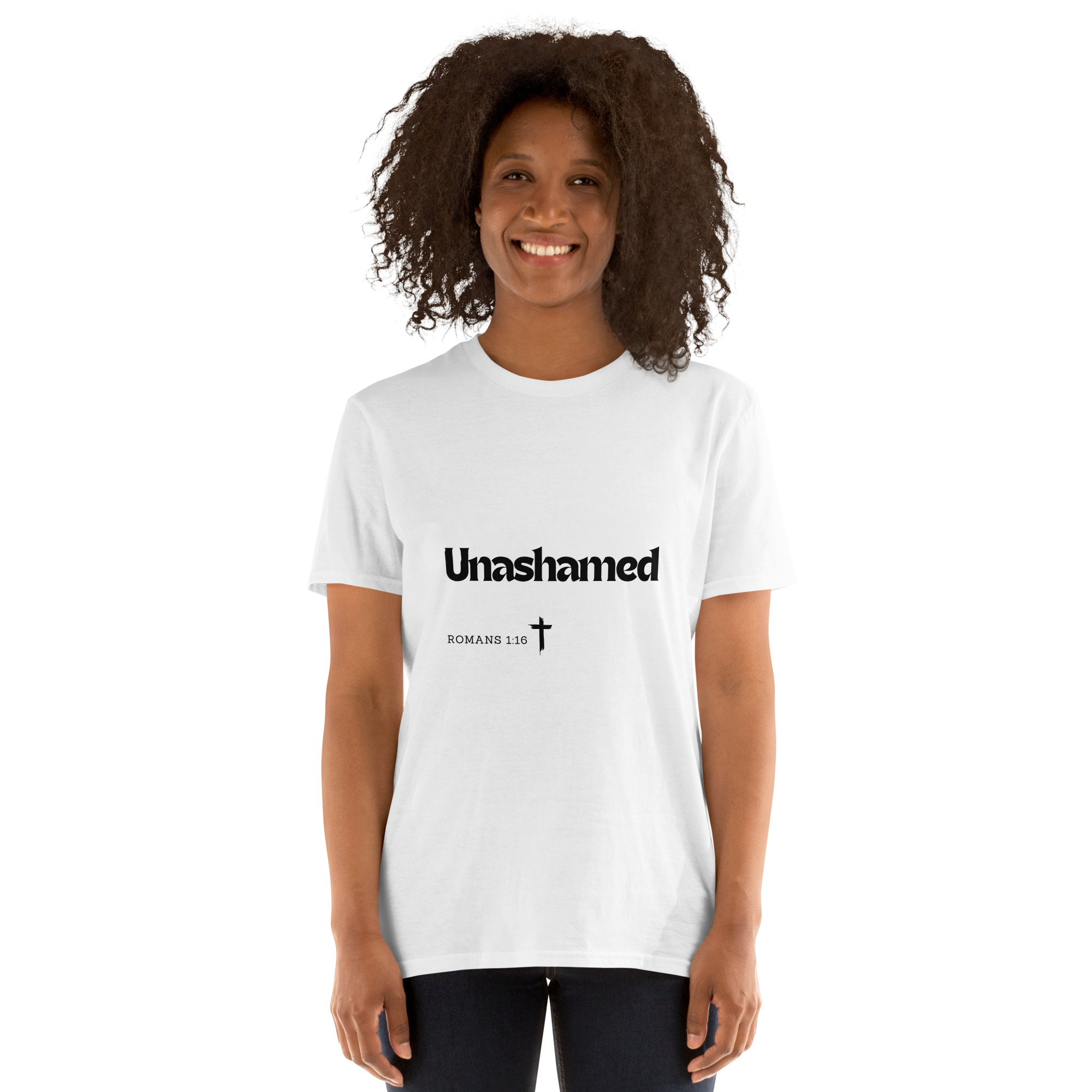 'Unashamed' Unisex T-Shirt - w/Scripture, Light Colours - Image 5