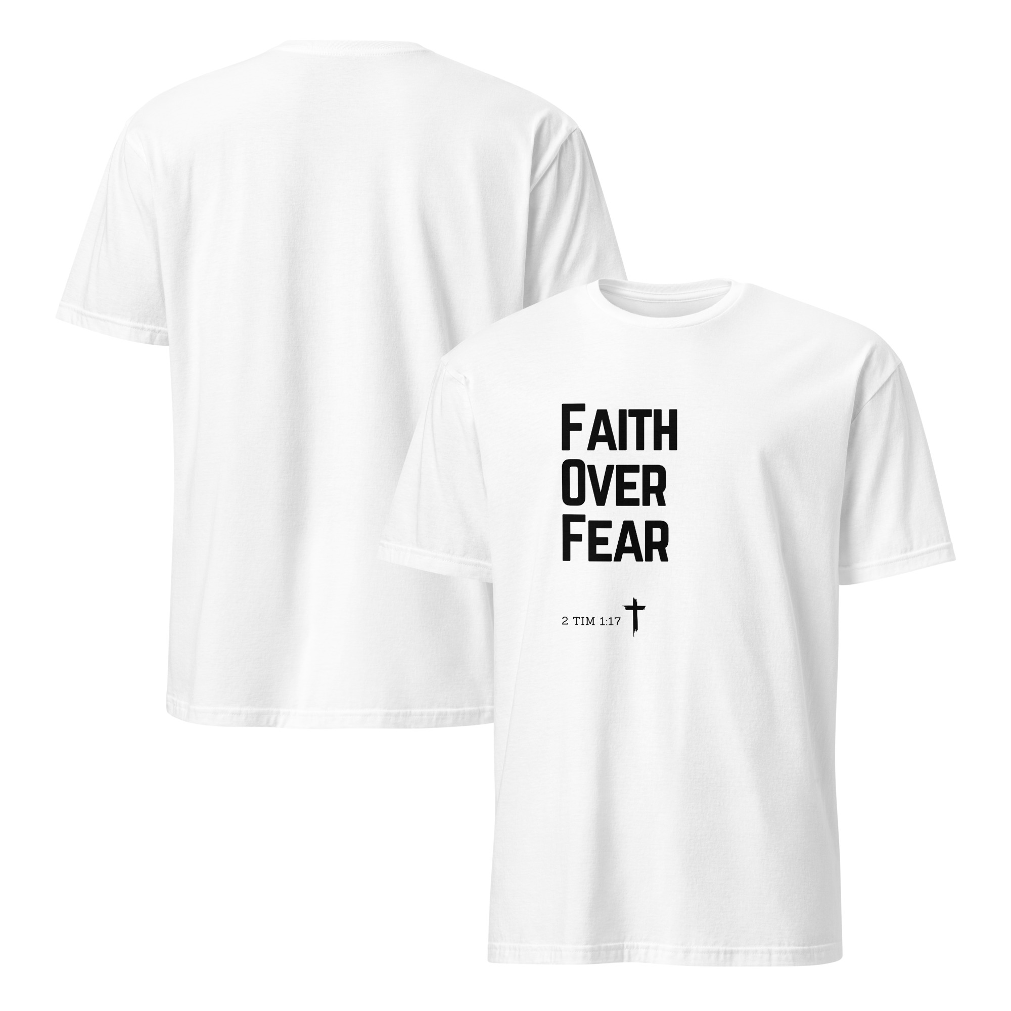 'Faith Over Fear' Unisex T-Shirt - w/Scripture, Light Colours - Image 10