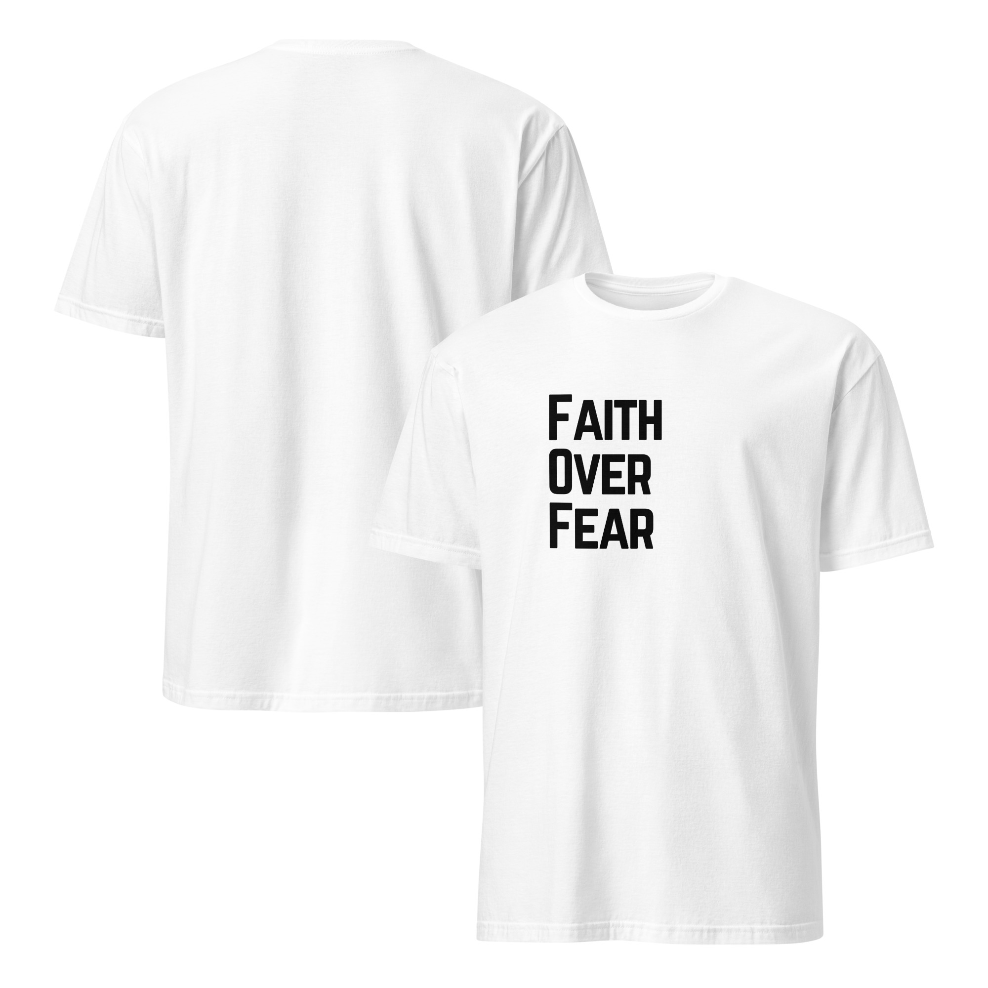 'Faith Over Fear' Unisex T-Shirt - Plain, Light Colours - Image 10