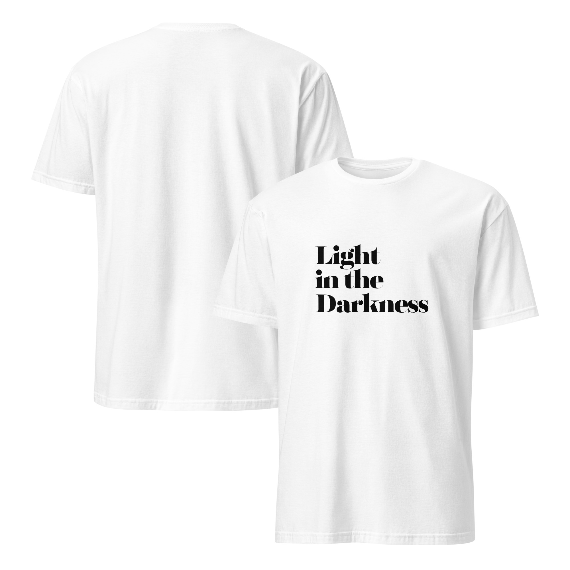 'Light in the Darkness' Unisex T-Shirt - Plain, Light Colours - Image 10
