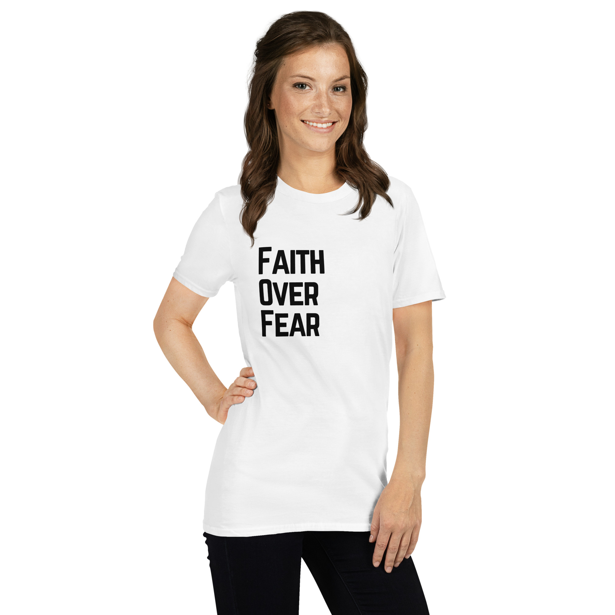 'Faith Over Fear' Unisex T-Shirt - Plain, Light Colours