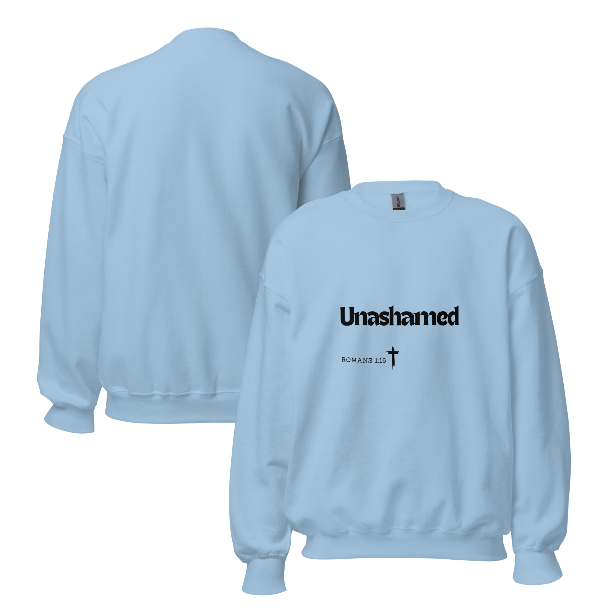 'Unashamed' Slim Fit Unisex Sweatshirt - w/Scripture, Light Colours - Image 5
