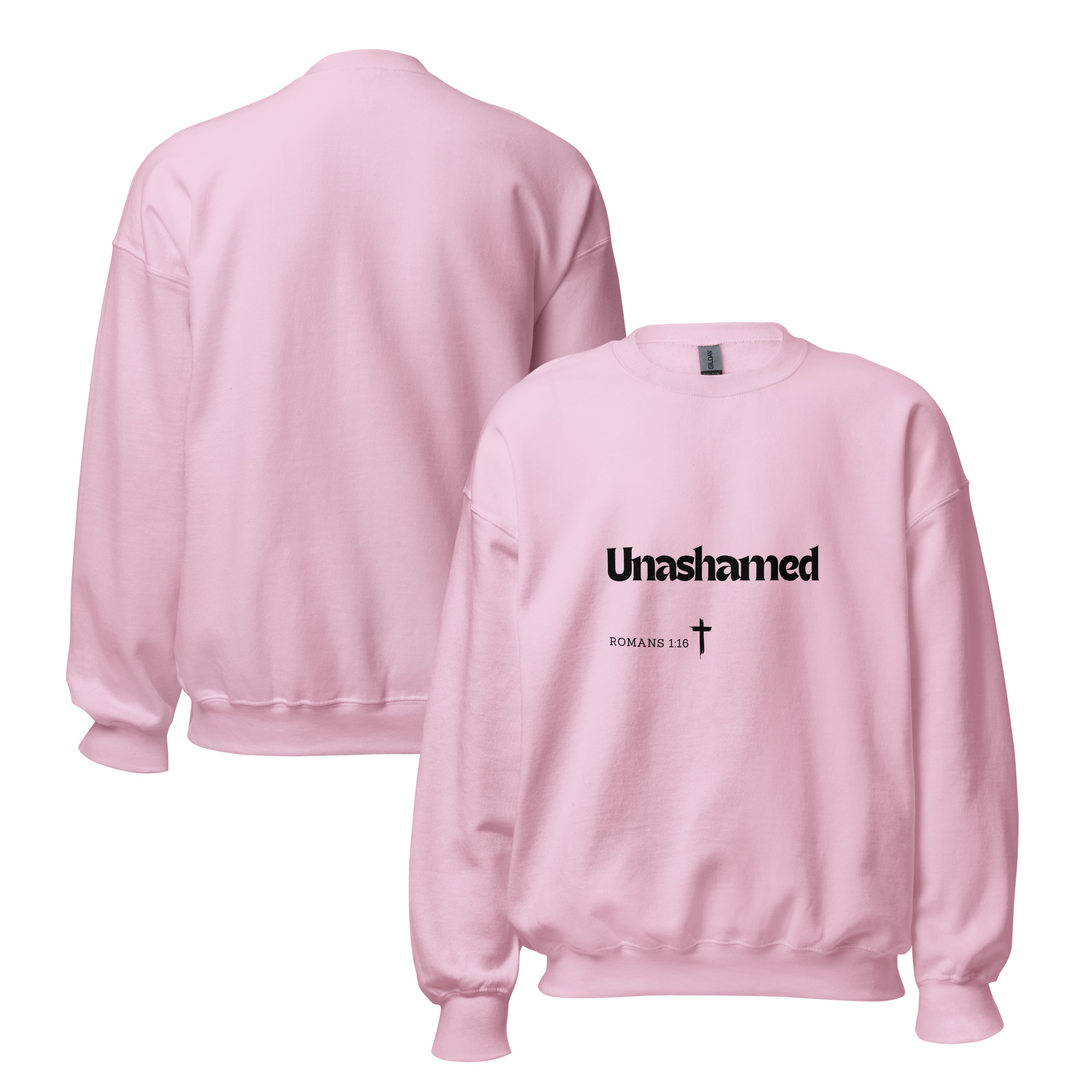 'Unashamed' Slim Fit Unisex Sweatshirt - w/Scripture, Light Colours - Image 7