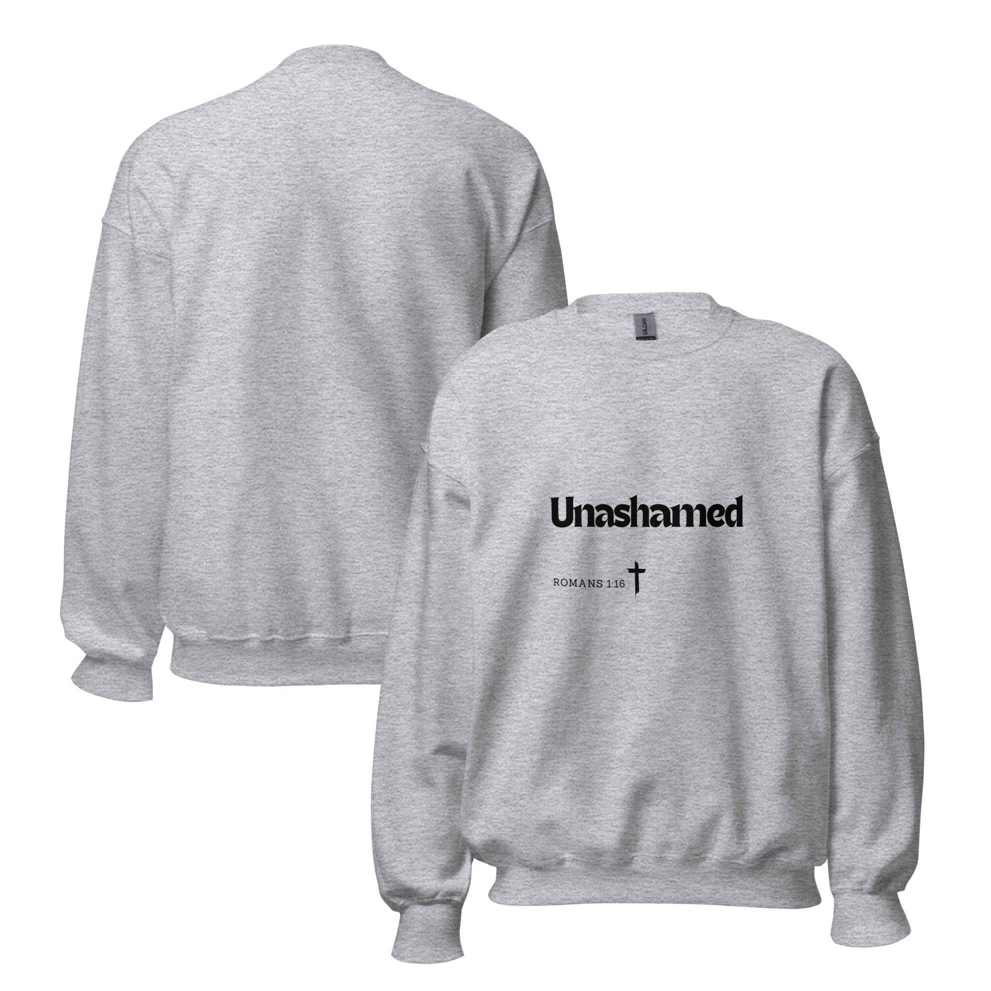 'Unashamed' Slim Fit Unisex Sweatshirt - w/Scripture, Light Colours - Image 6