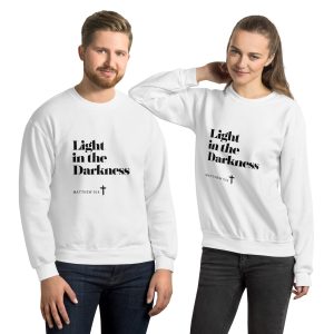 'Light in the Darkness' Slim Fit Unisex Sweatshirt - w/Scripture, Light Colours