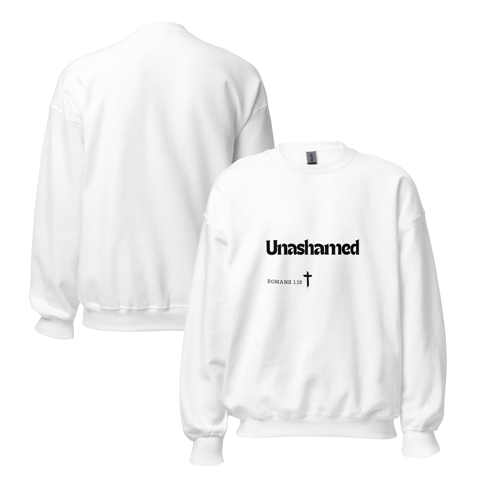 'Unashamed' Slim Fit Unisex Sweatshirt - w/Scripture, Light Colours - Image 8
