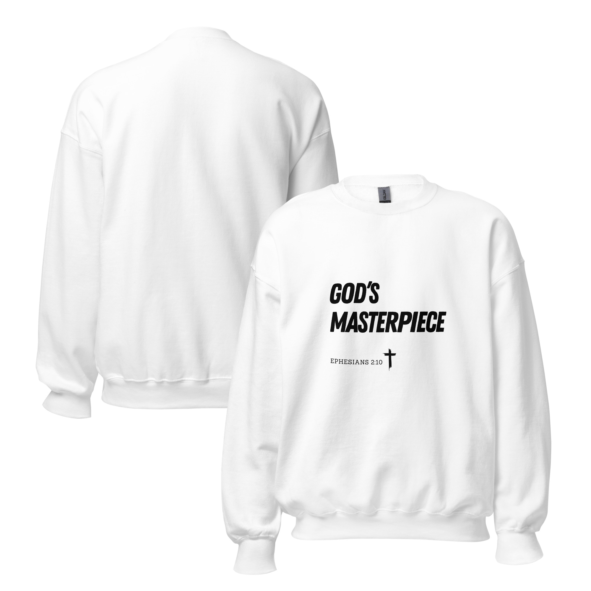 'God's Masterpiece' Slim Fit Unisex Sweatshirt - w/Scripture, Light Colours - Image 8