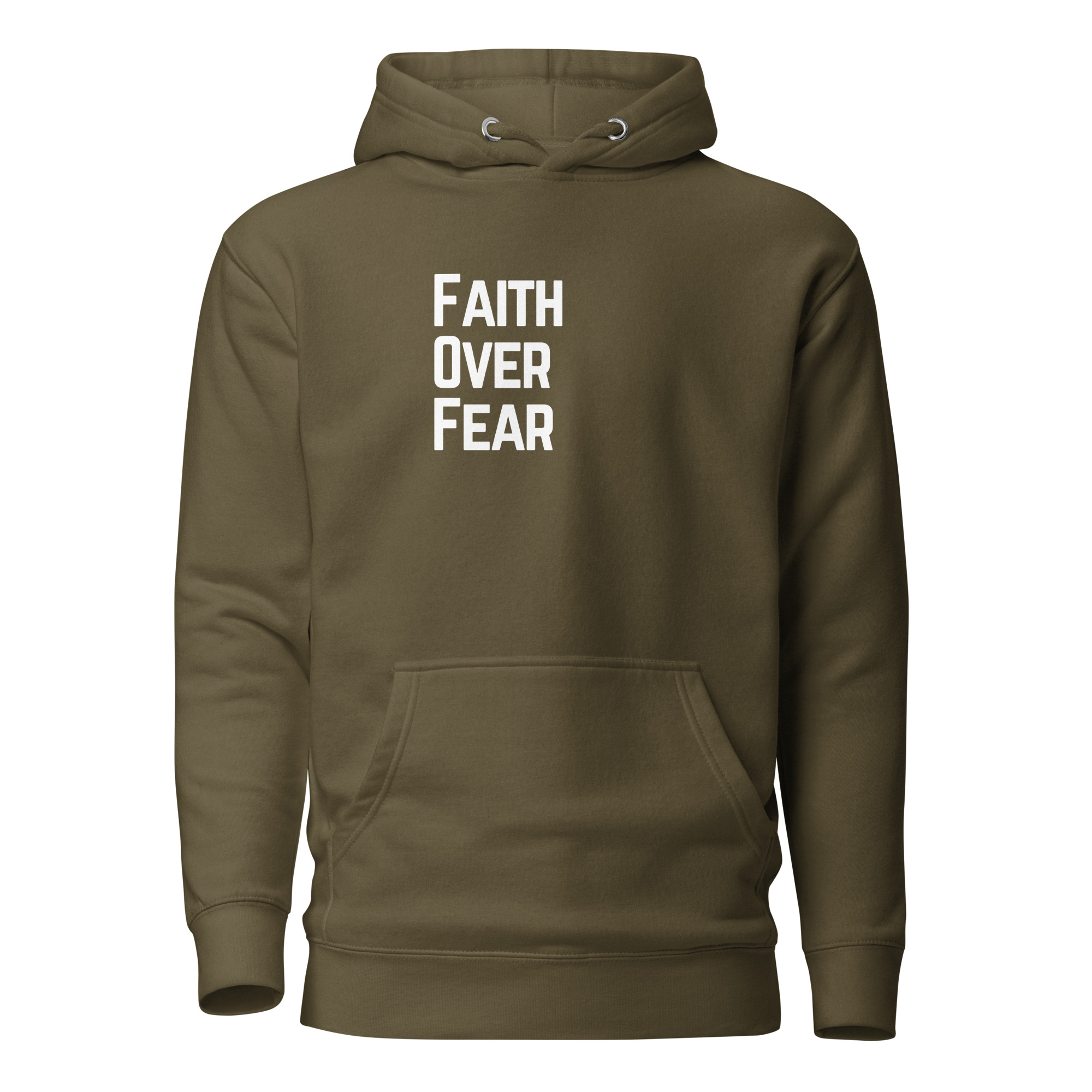 Faith Over Fear Premium Christian Hoodie | Midnight Edition