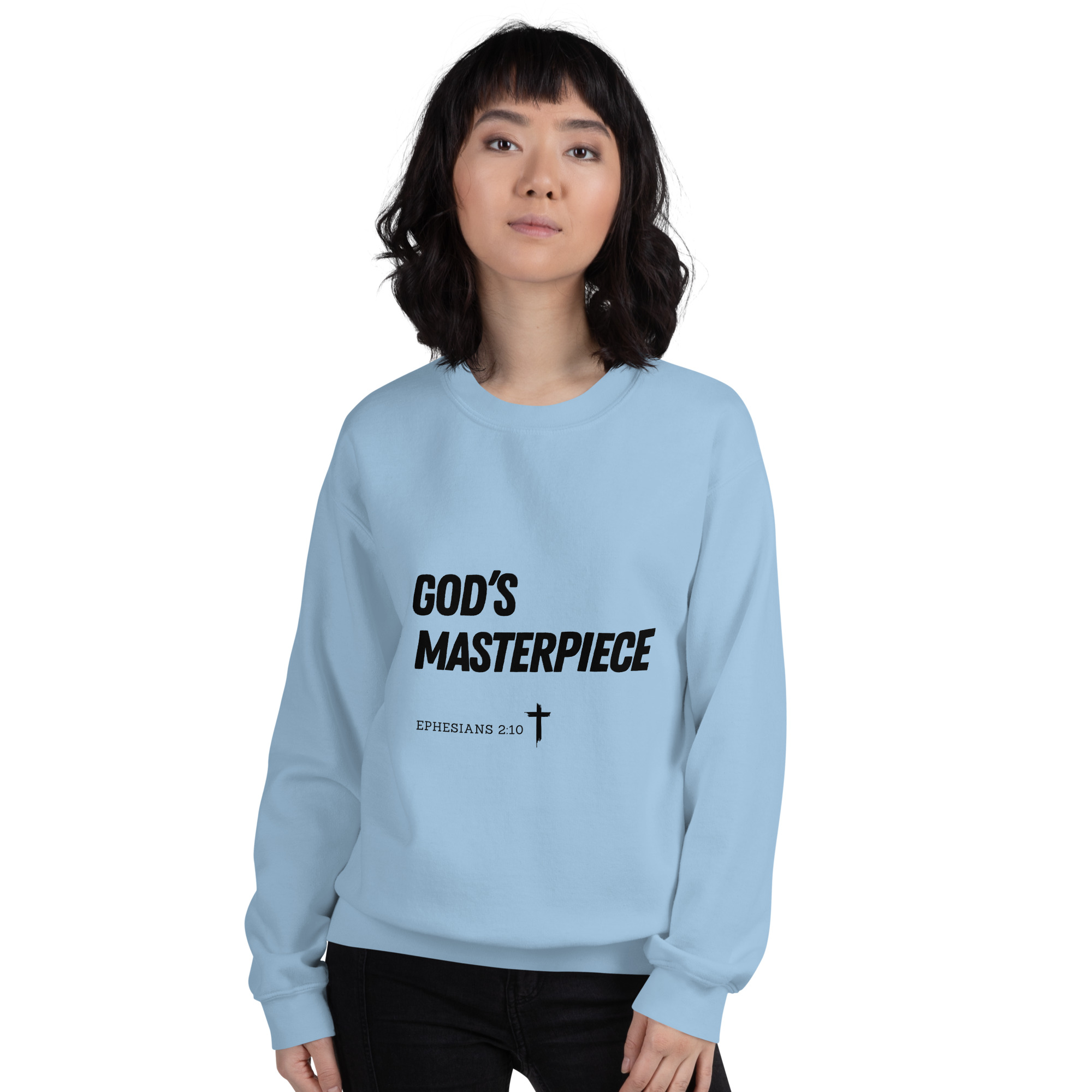'God's Masterpiece' Slim Fit Unisex Sweatshirt - w/Scripture, Light Colours