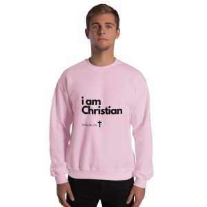 'i am Christian' Slim Fit Unisex Sweatshirt - w/Scripture, Light Colours